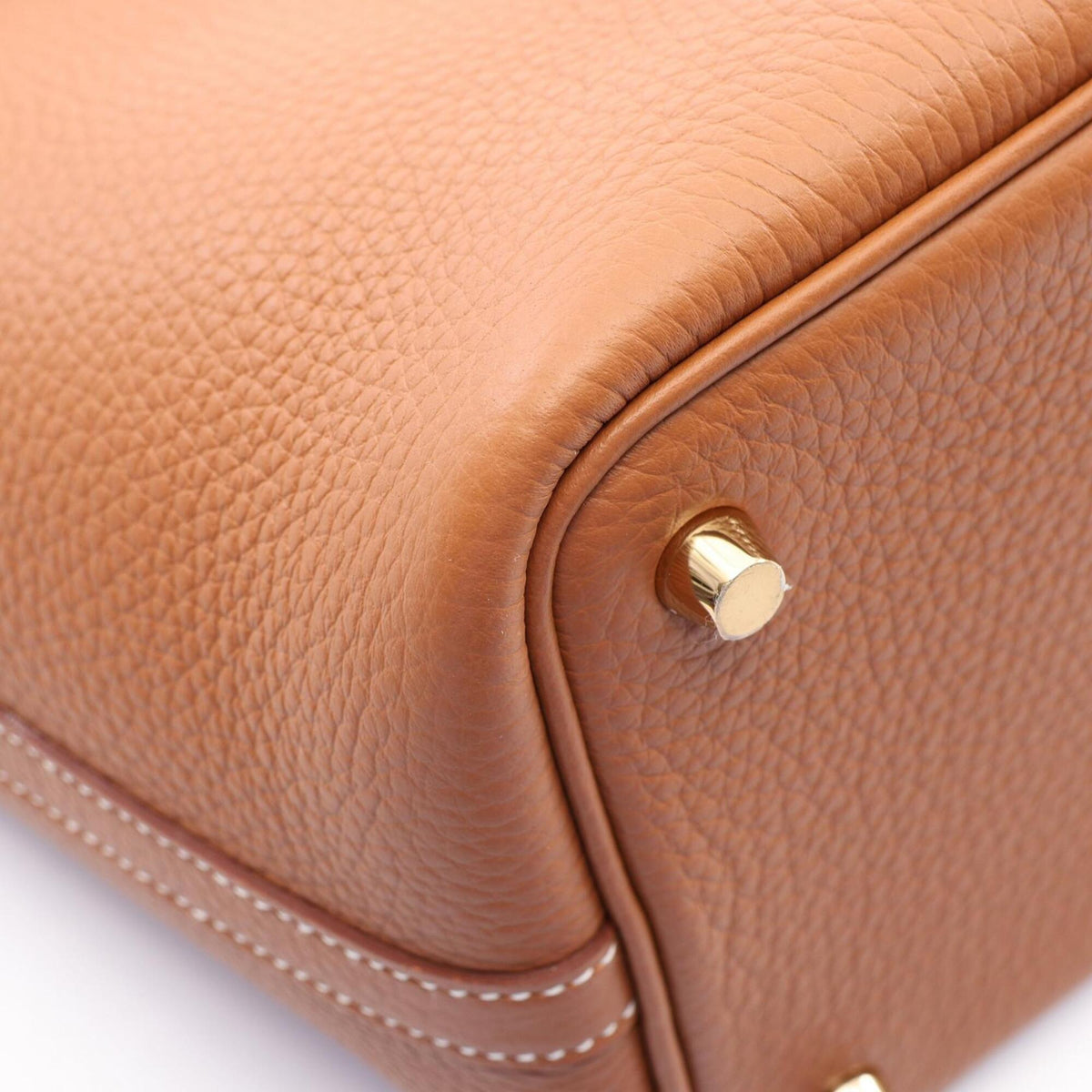 Hermes Brown Gold Taurillon Clemence Leather Leather Handbag (Pre-Owned)