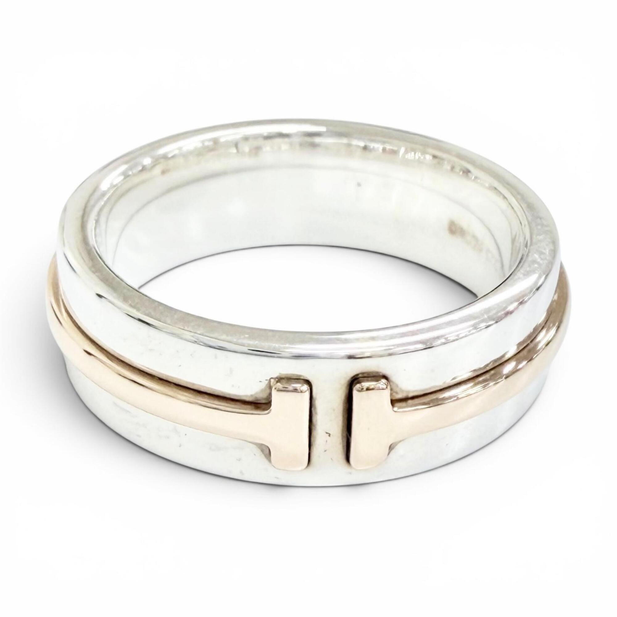 Tiffany Gold Silver Gold (18K) Silver 925 Band Ring (Pre-Owned)