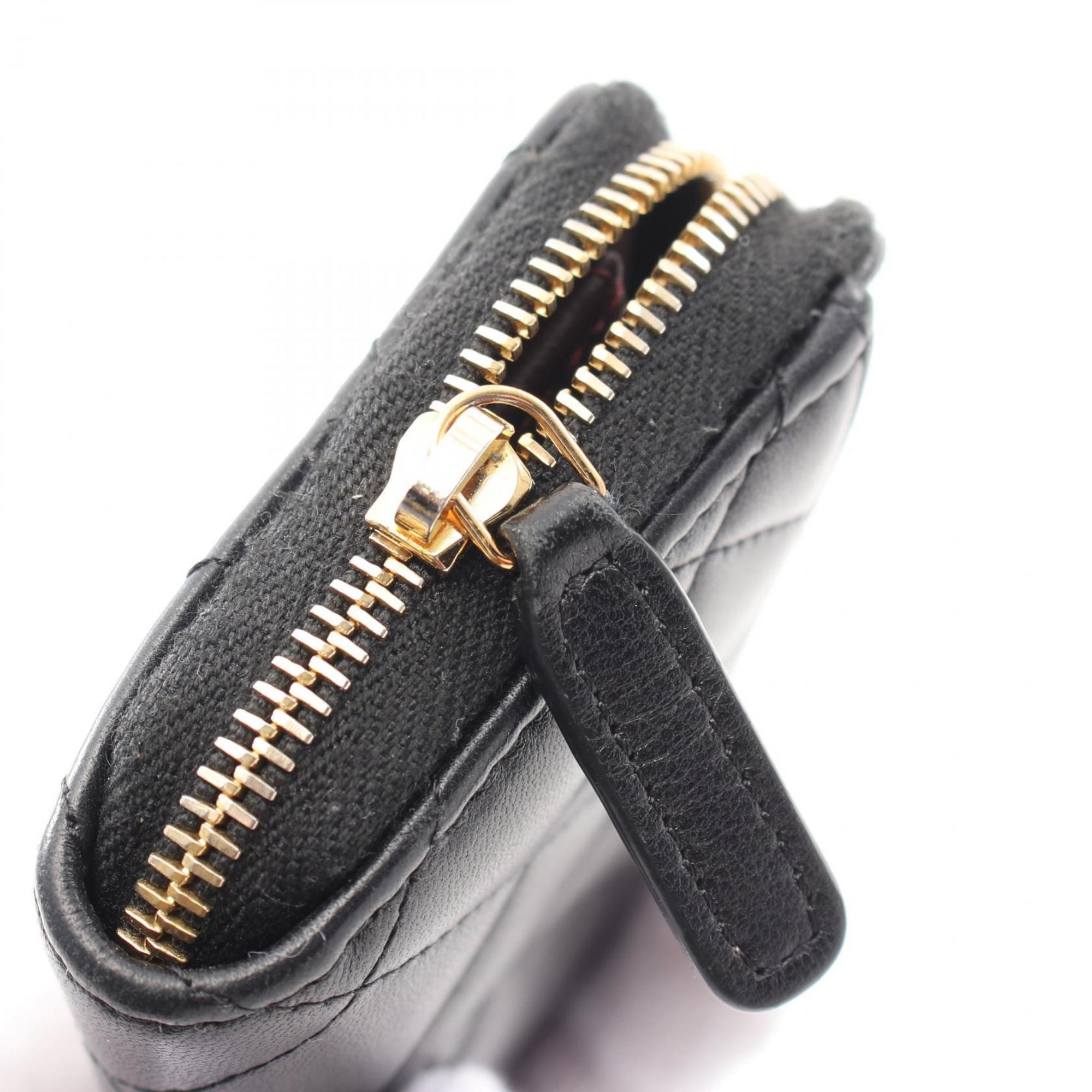 Chanel Black Leather Coin Purse/Coin Case (Pre-Owned)
