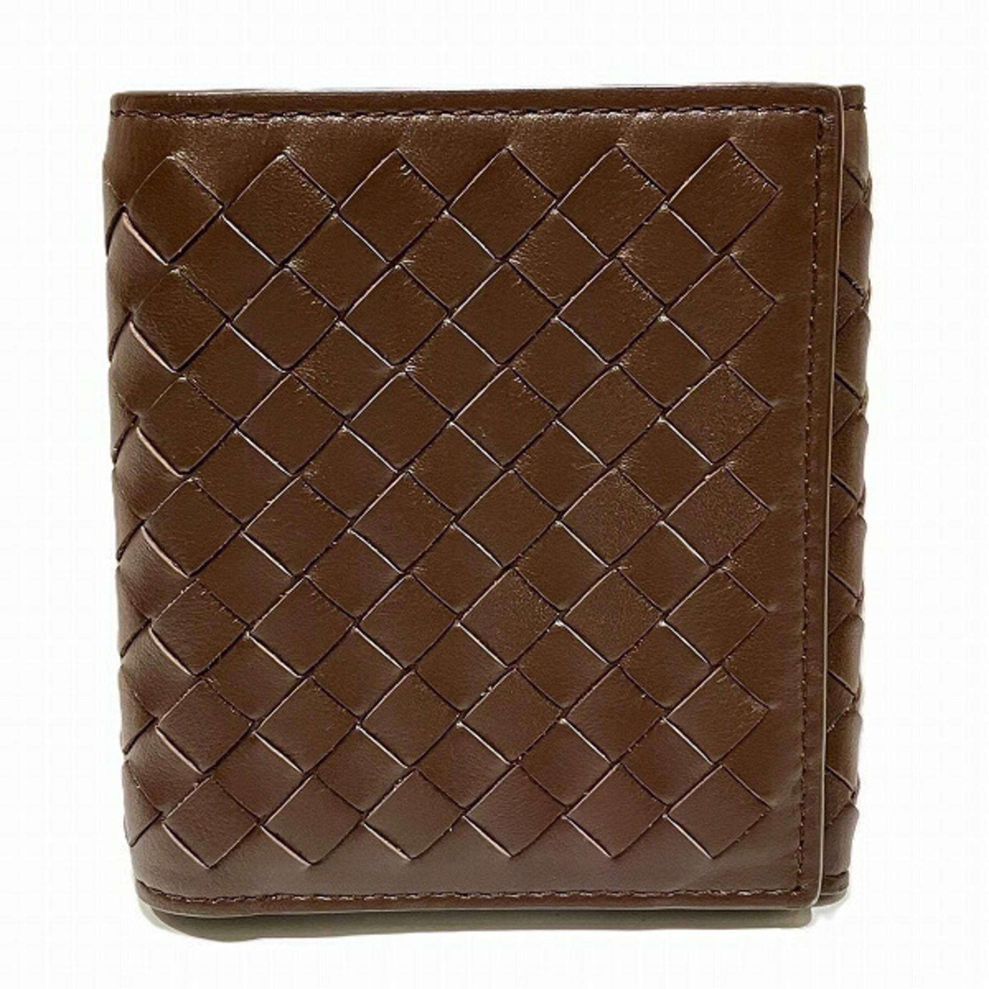 Bottega Veneta Dark Brown Leather Wallet (Tri-Fold) (Pre-Owned)