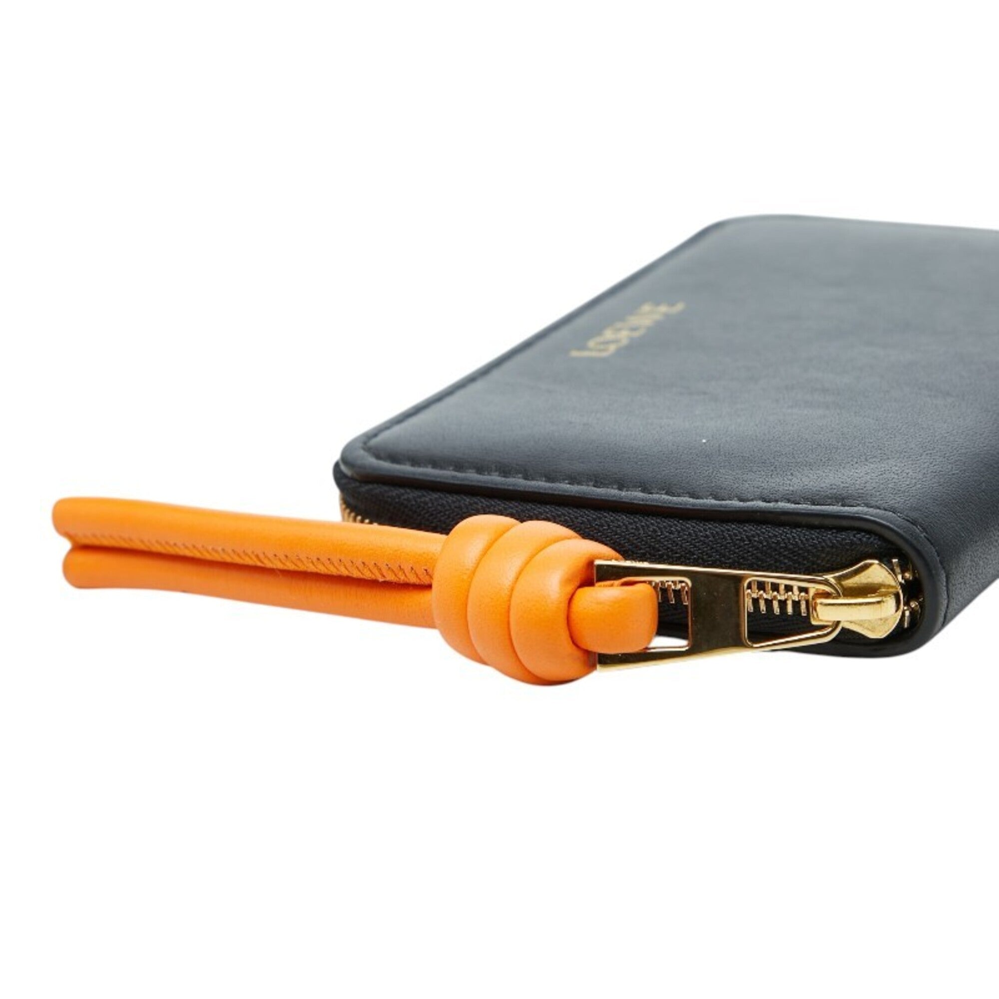 Loewe Black Orange Leather Coin Purse/Coin Case (Pre-Owned)