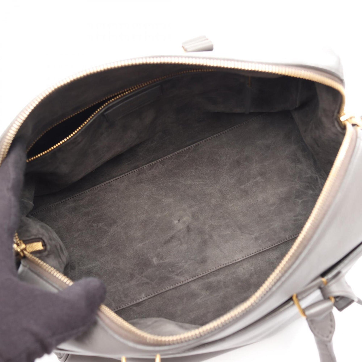 Saint Laurent Gray Leather Handbag (Pre-Owned)