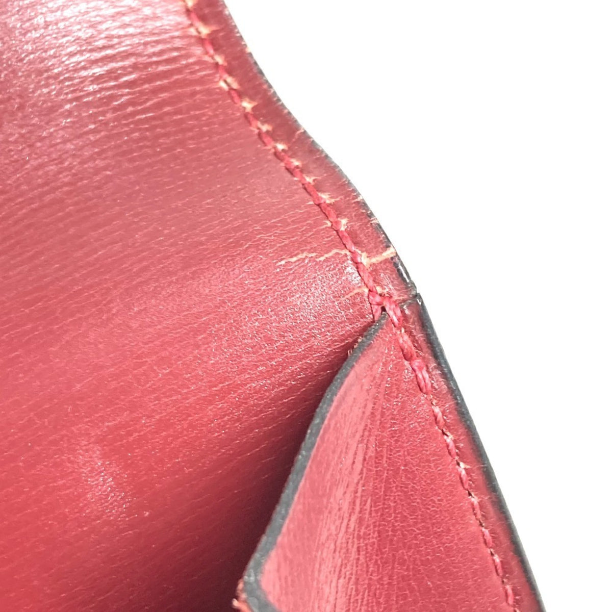 Hermes Wine Leather Clutch Bag Handbag (Pre-Owned)