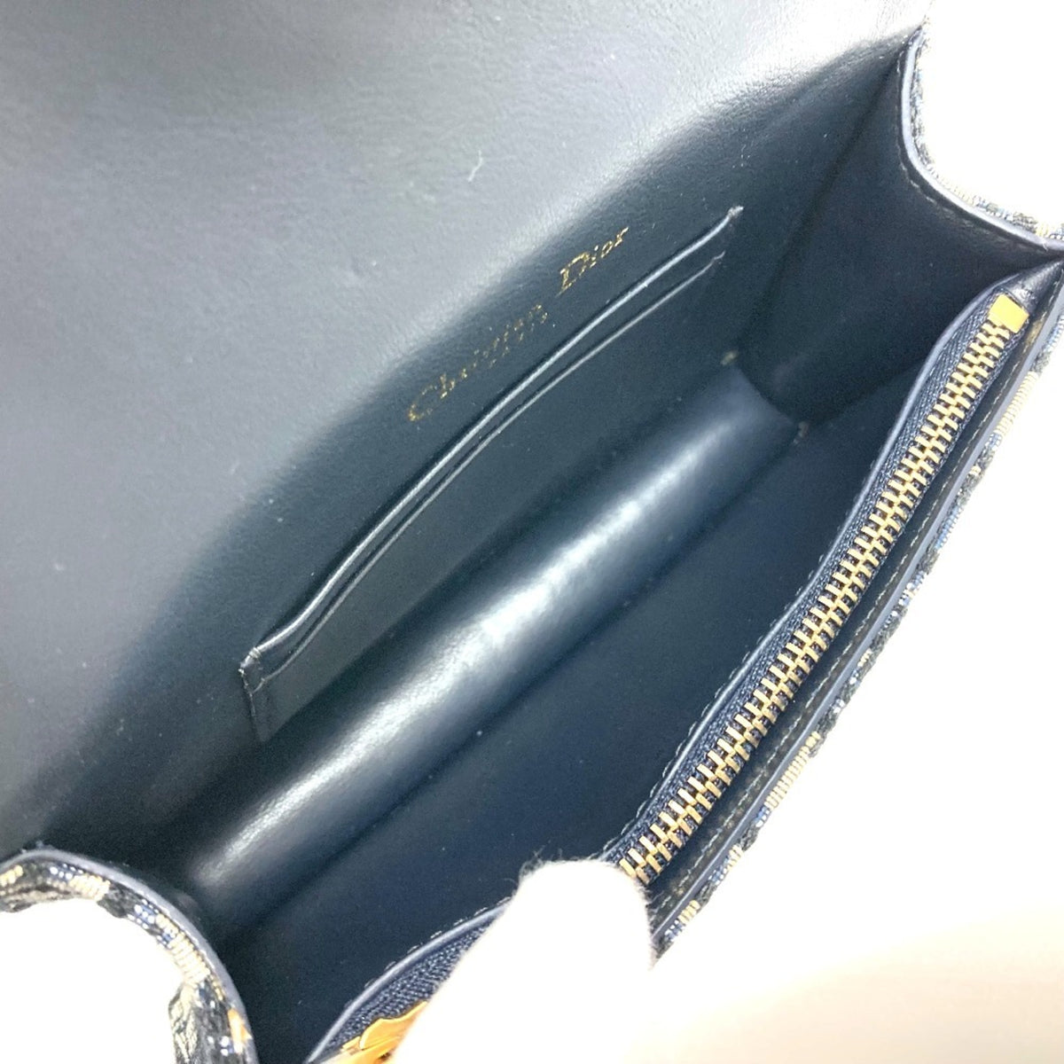 Christian Dior Navy Leather Canvas Fanny Pack Sling Bag (Pre-Owned)