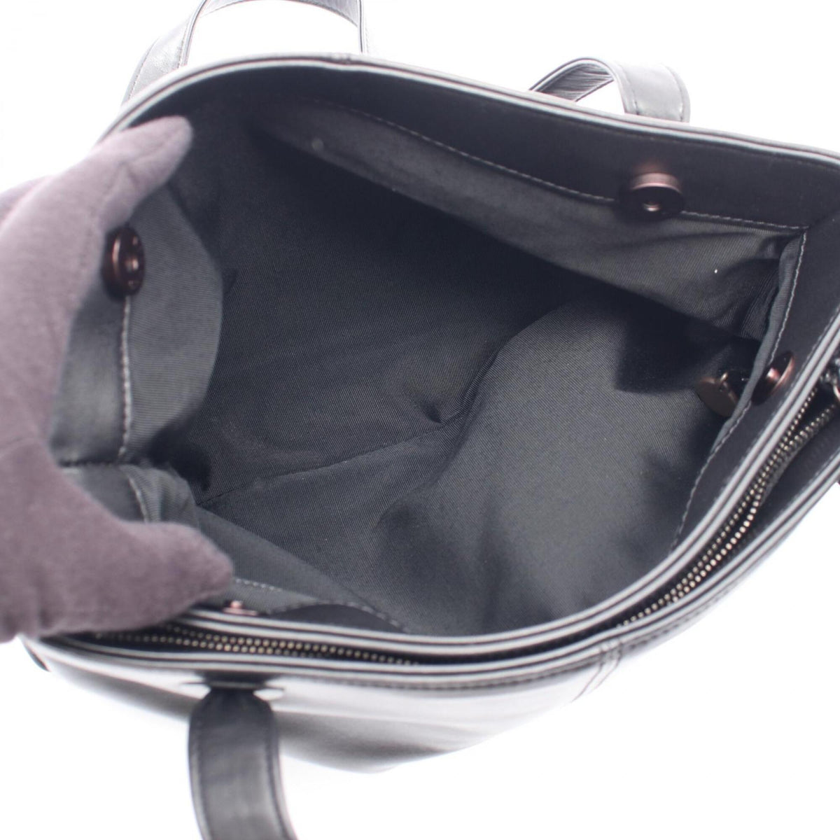 Chanel Black Brown Leather Handbag Tote Bag (Pre-Owned)