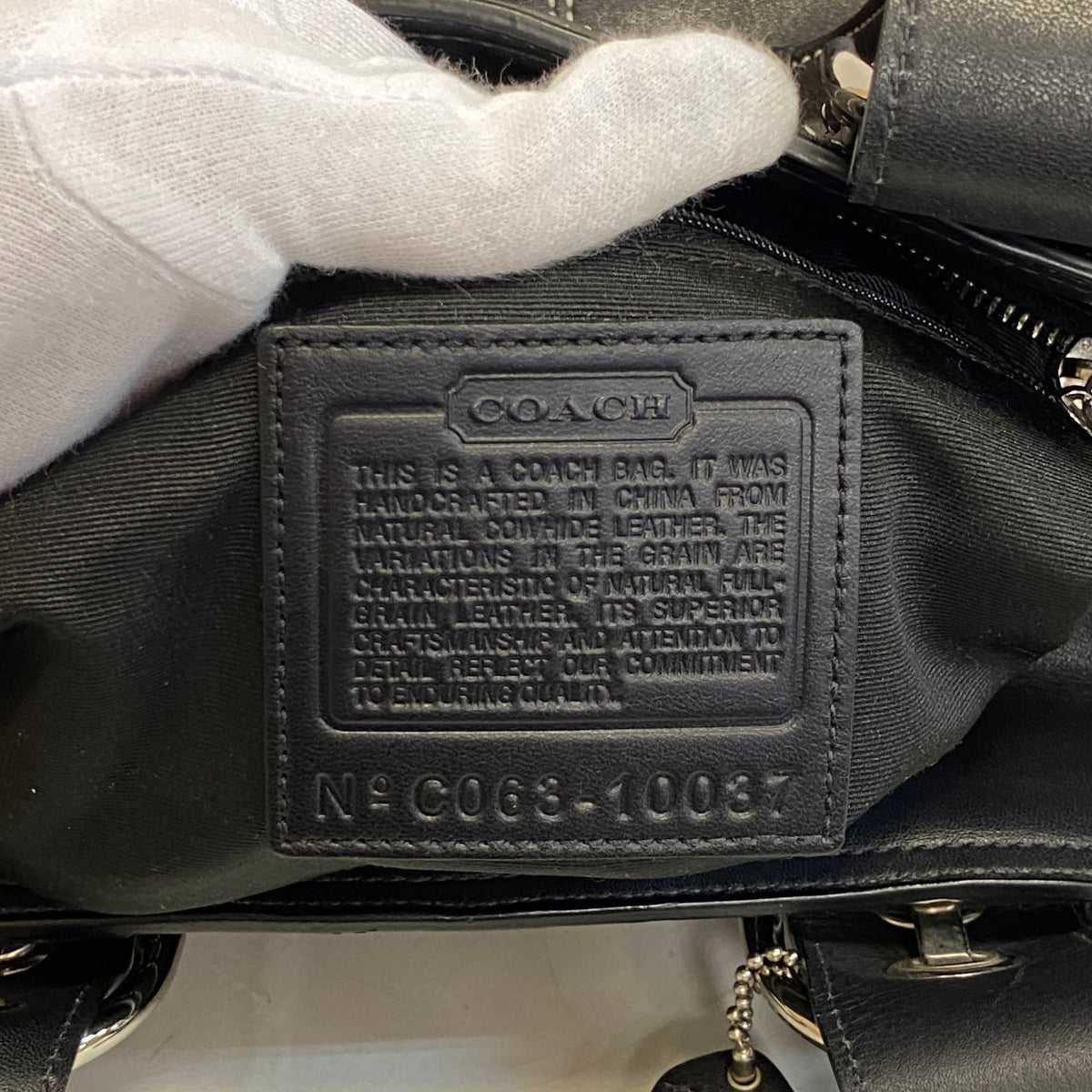 Coach Black Leather Handbag Tote Bag (Pre-Owned)