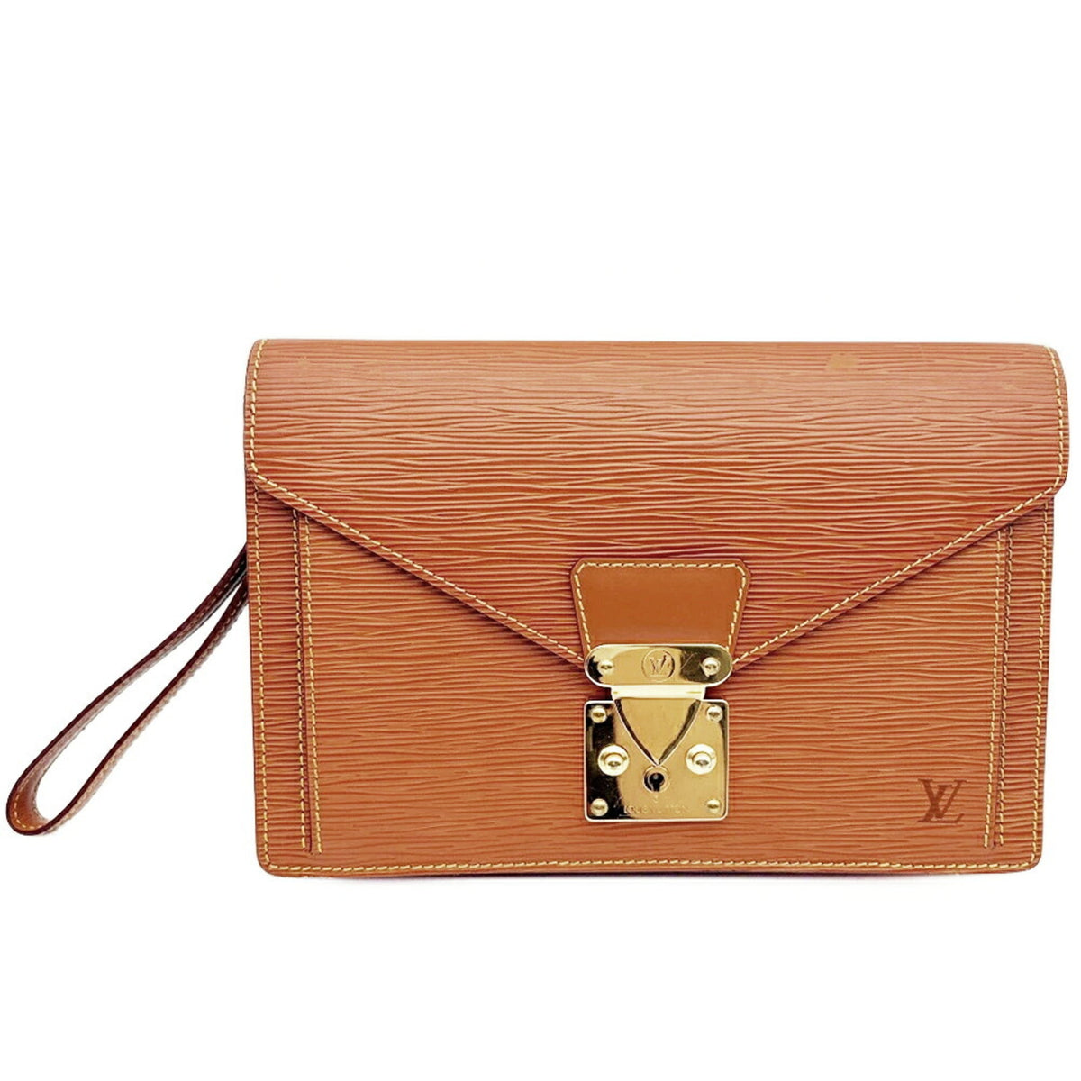 Louis Vuitton Gold Cipango Epi Leather Clutch Bag Pochette (Pre-Owned)