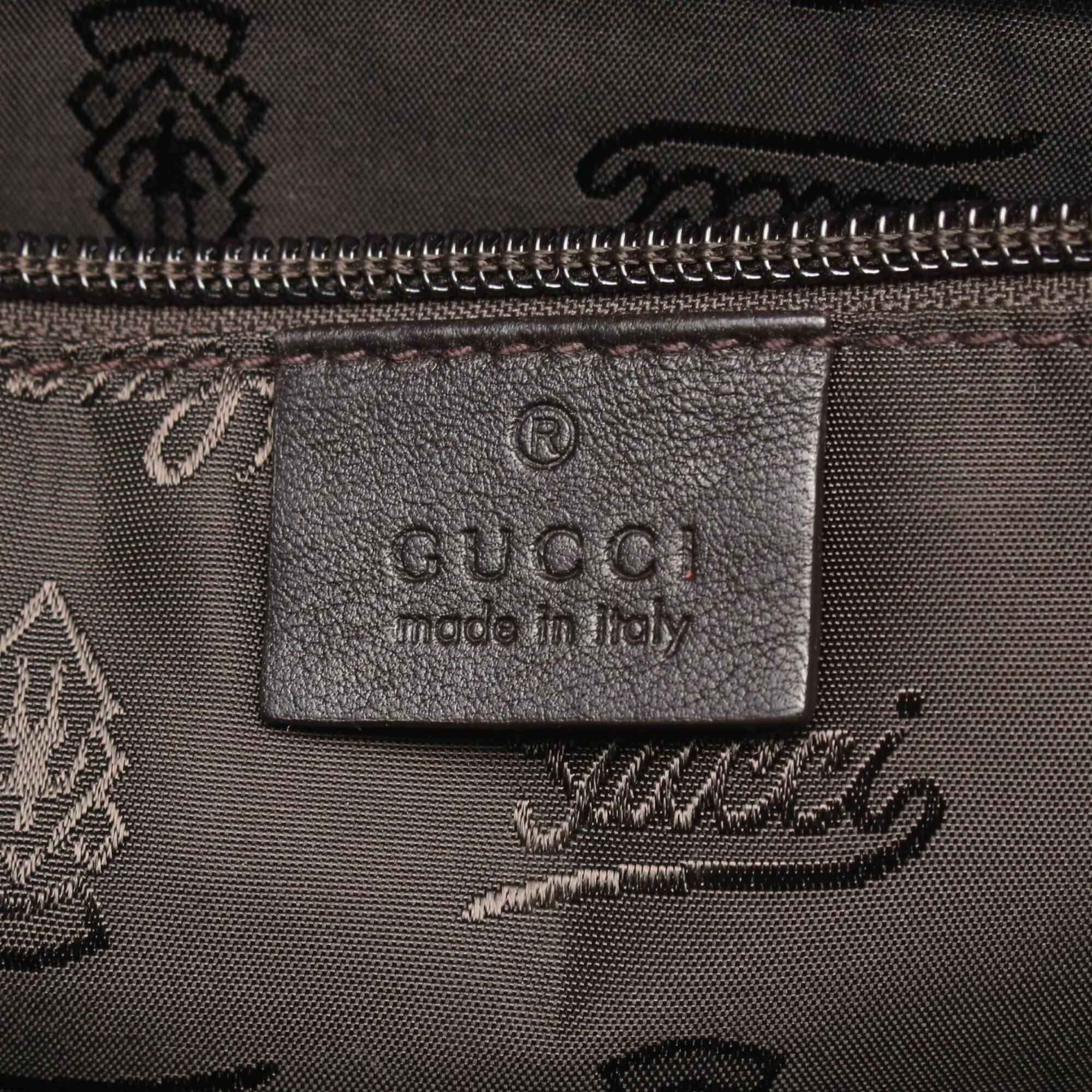 Gucci Brown Leather Handbag Shoulder Bag (Pre-Owned)