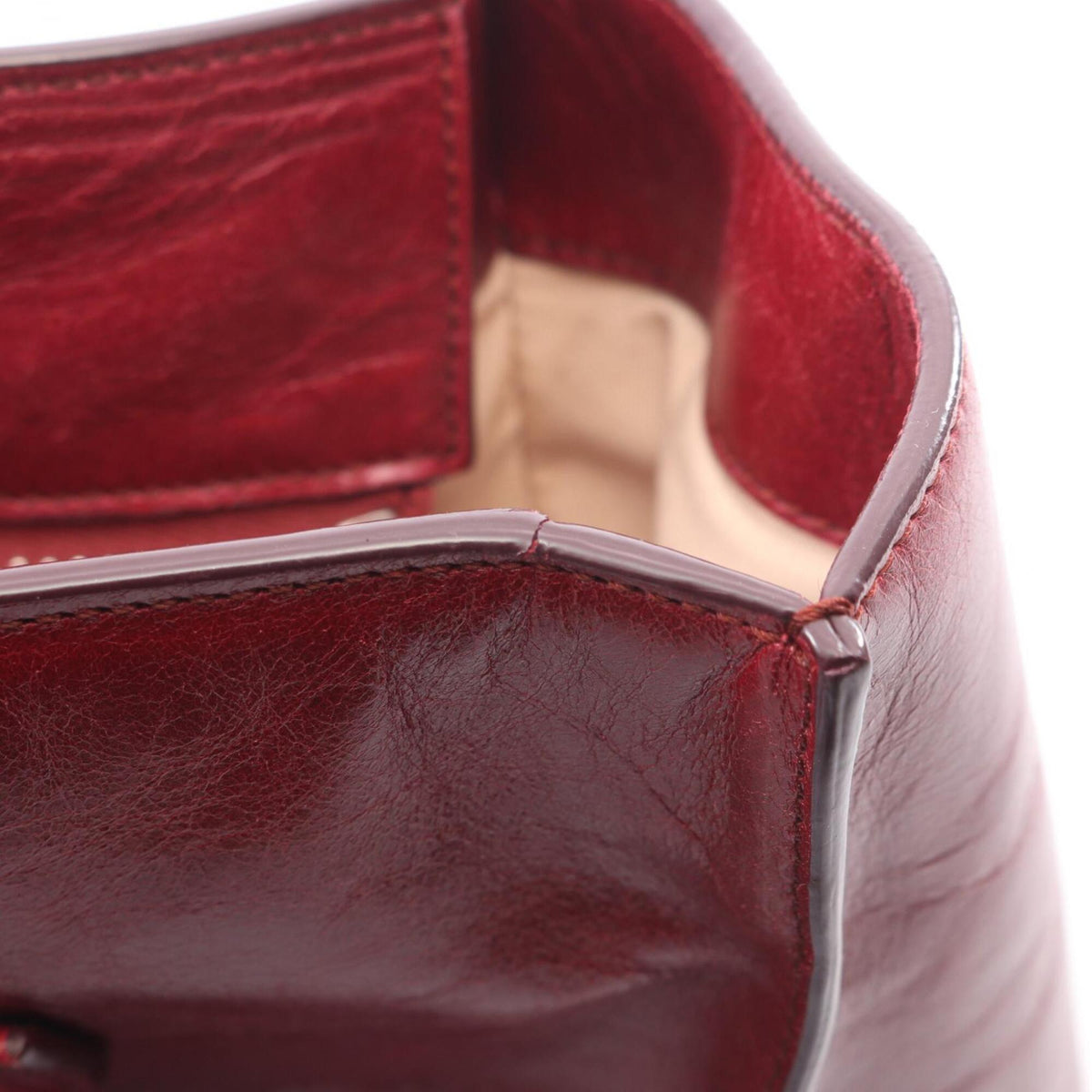 Tod's Bordeaux Leather Handbag Tote Bag (Pre-Owned)