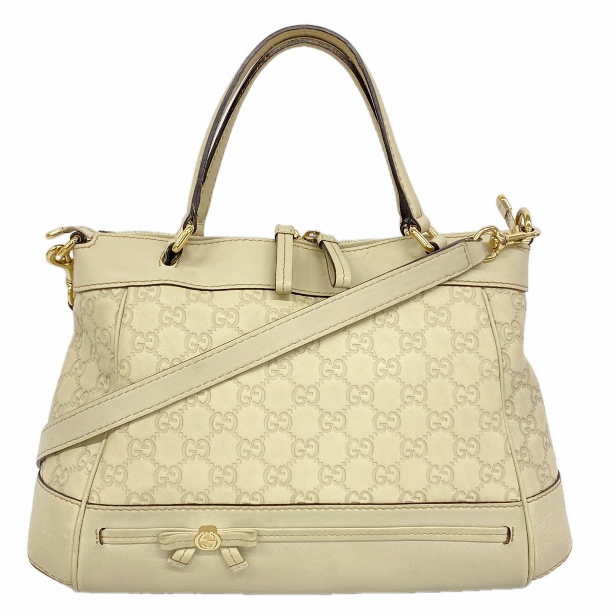 Gucci Ivory Leather Handbag (Pre-Owned)