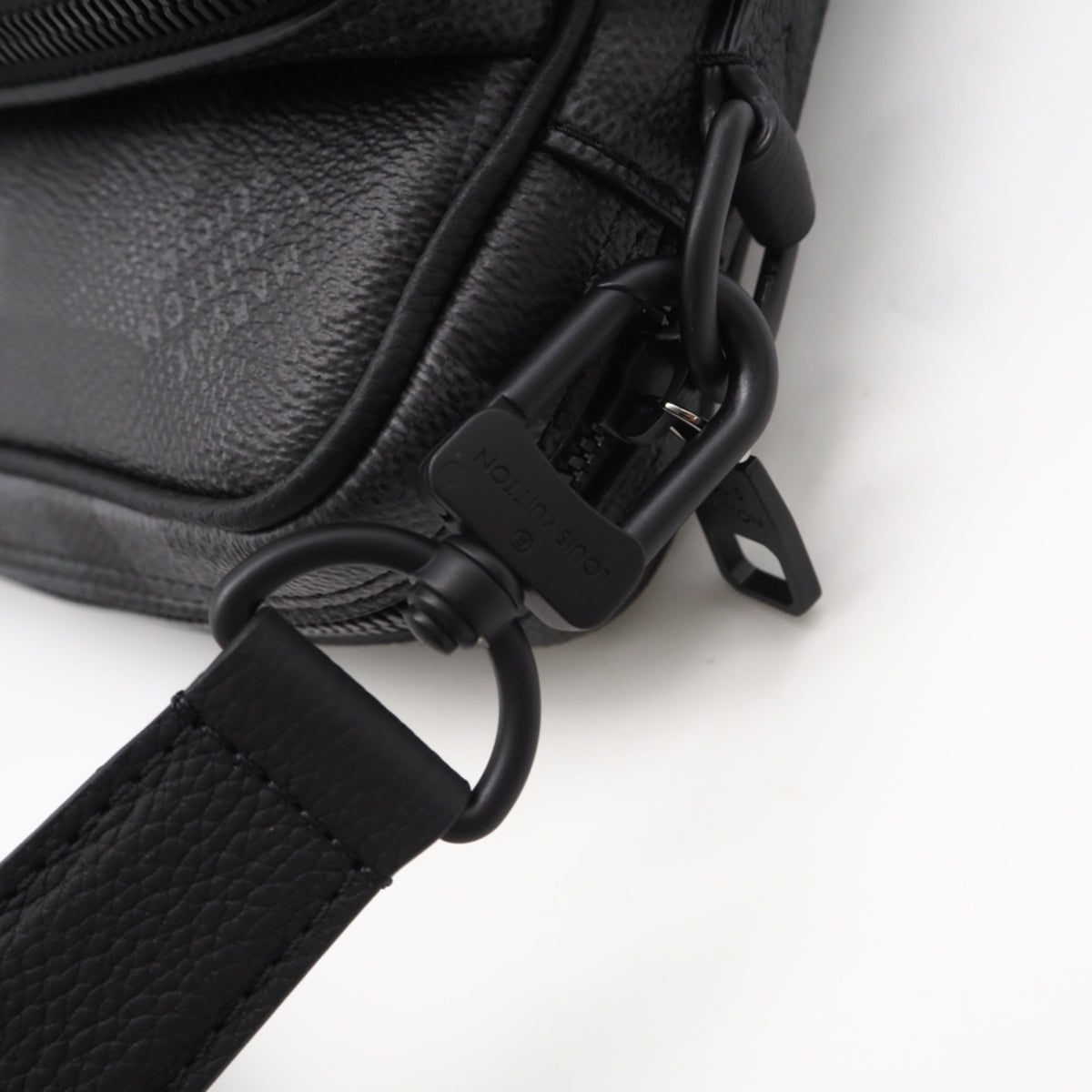 Louis Vuitton Black Gray Coated Canvas Leather Shoulder Bag (Pre-Owned)