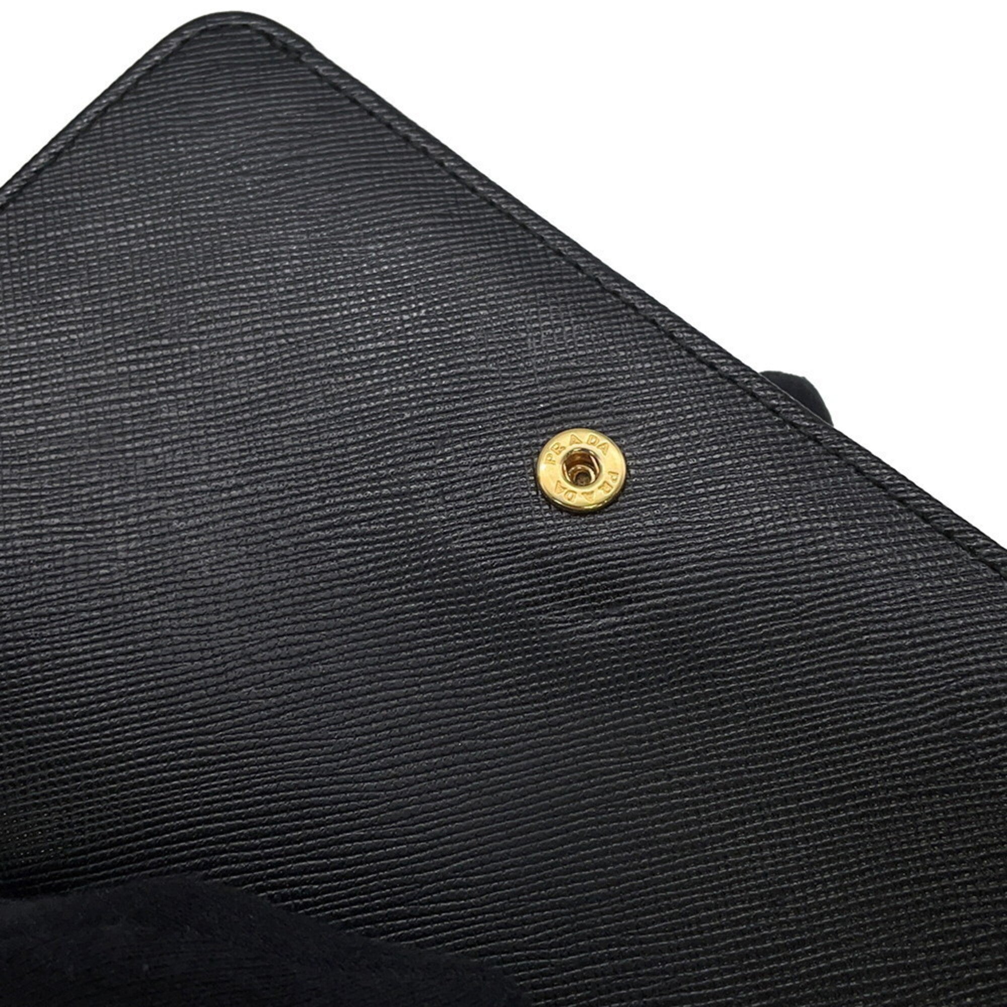 Prada Saffiano Black Leather Wallet (Bi-Fold) (Pre-Owned)