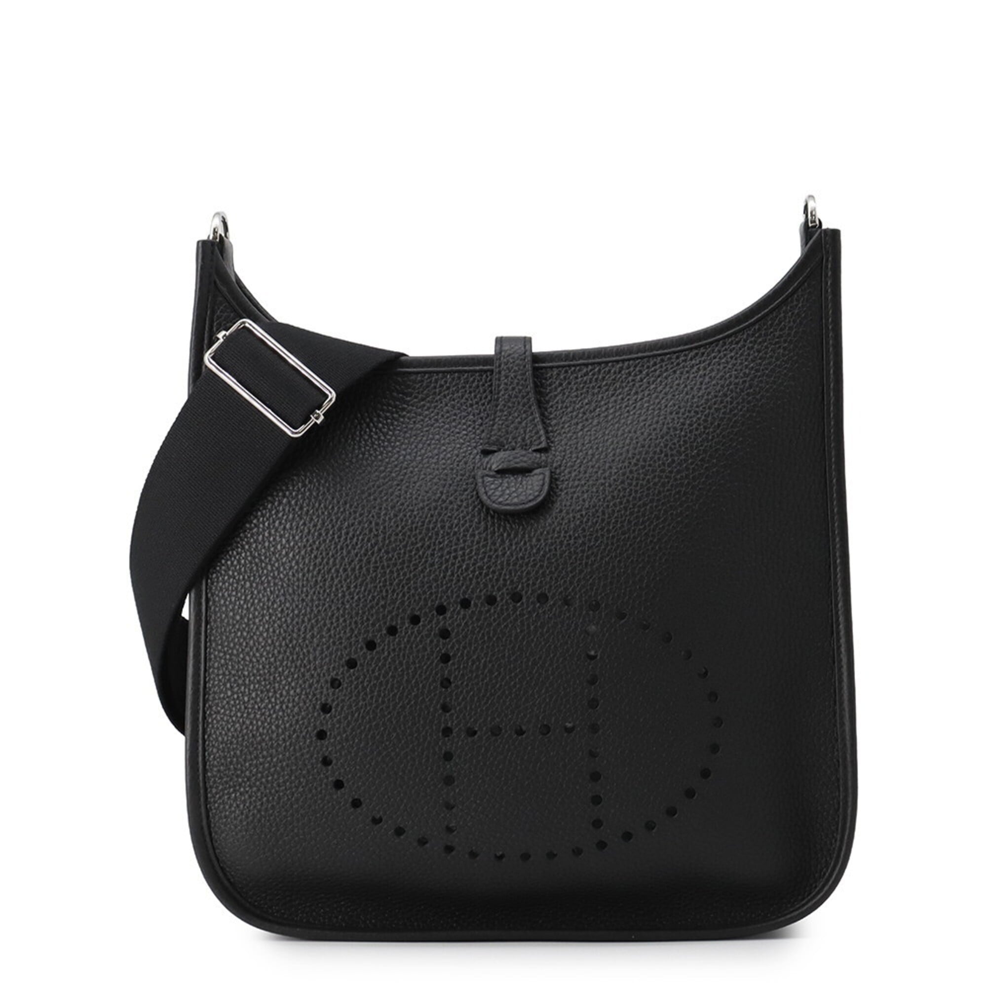 Hermes Black Taurillon Clemence Leather Handbag Shoulder Bag (Pre-Owned)