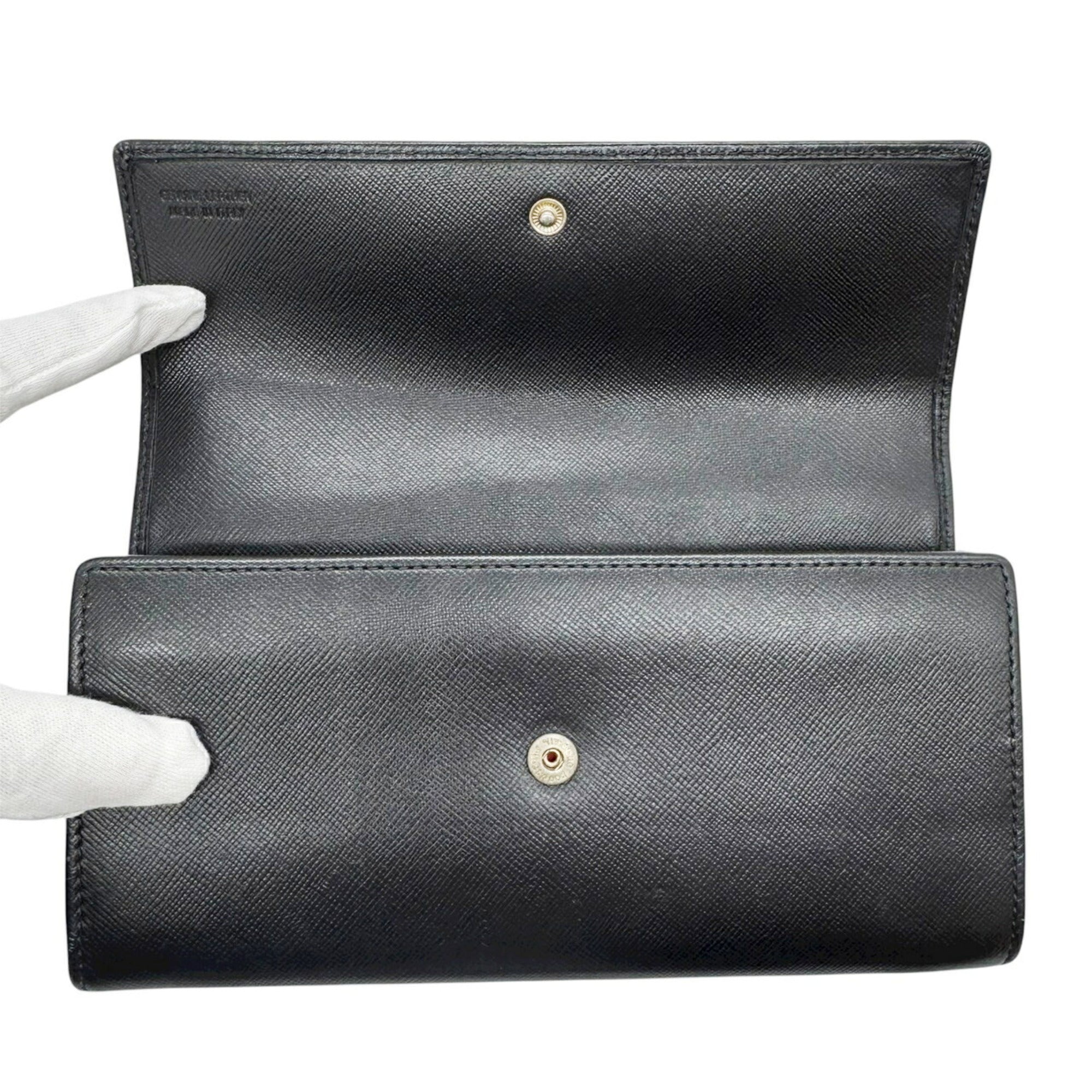 Vivienne Westwood Black Leather Long Wallet (Bi-Fold) (Pre-Owned)