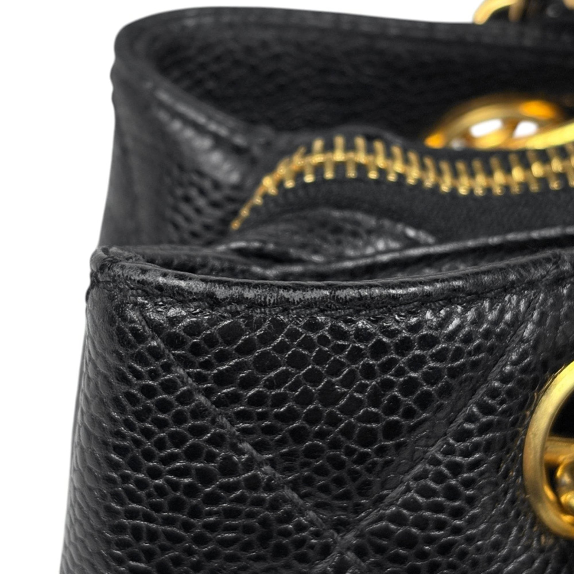 Chanel Black Grained Calfskin Shoulder Bag Tote Bag (Pre-Owned)