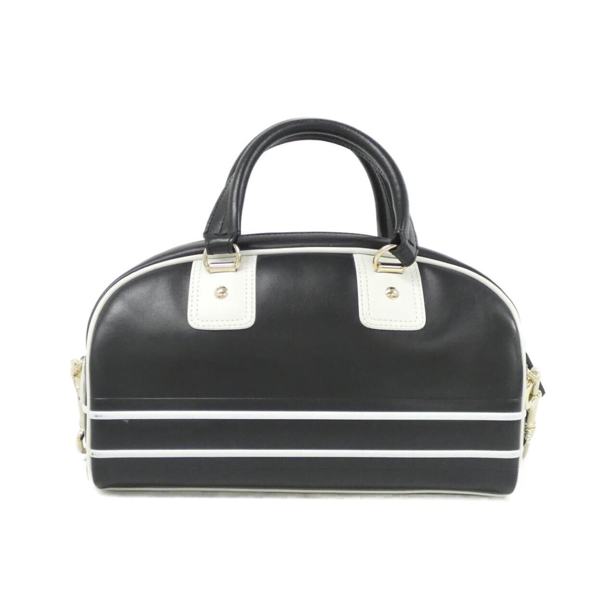Christian Dior Black White Leather Handbag (Pre-Owned)