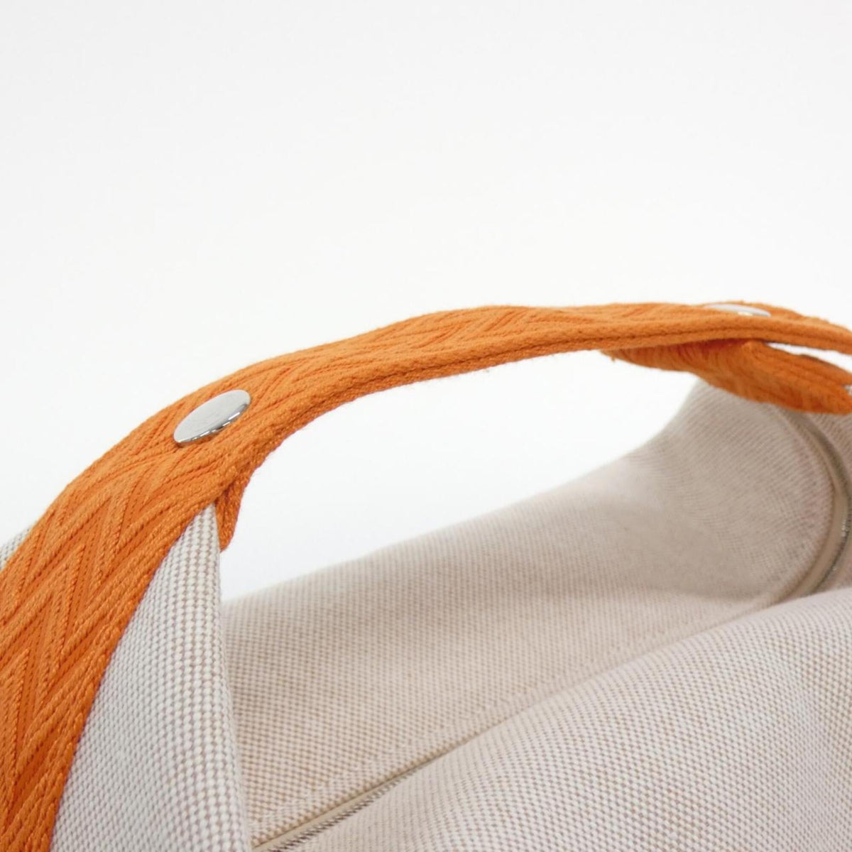 Hermes Beige Orange Canvas Handbag Pouch (Pre-Owned)