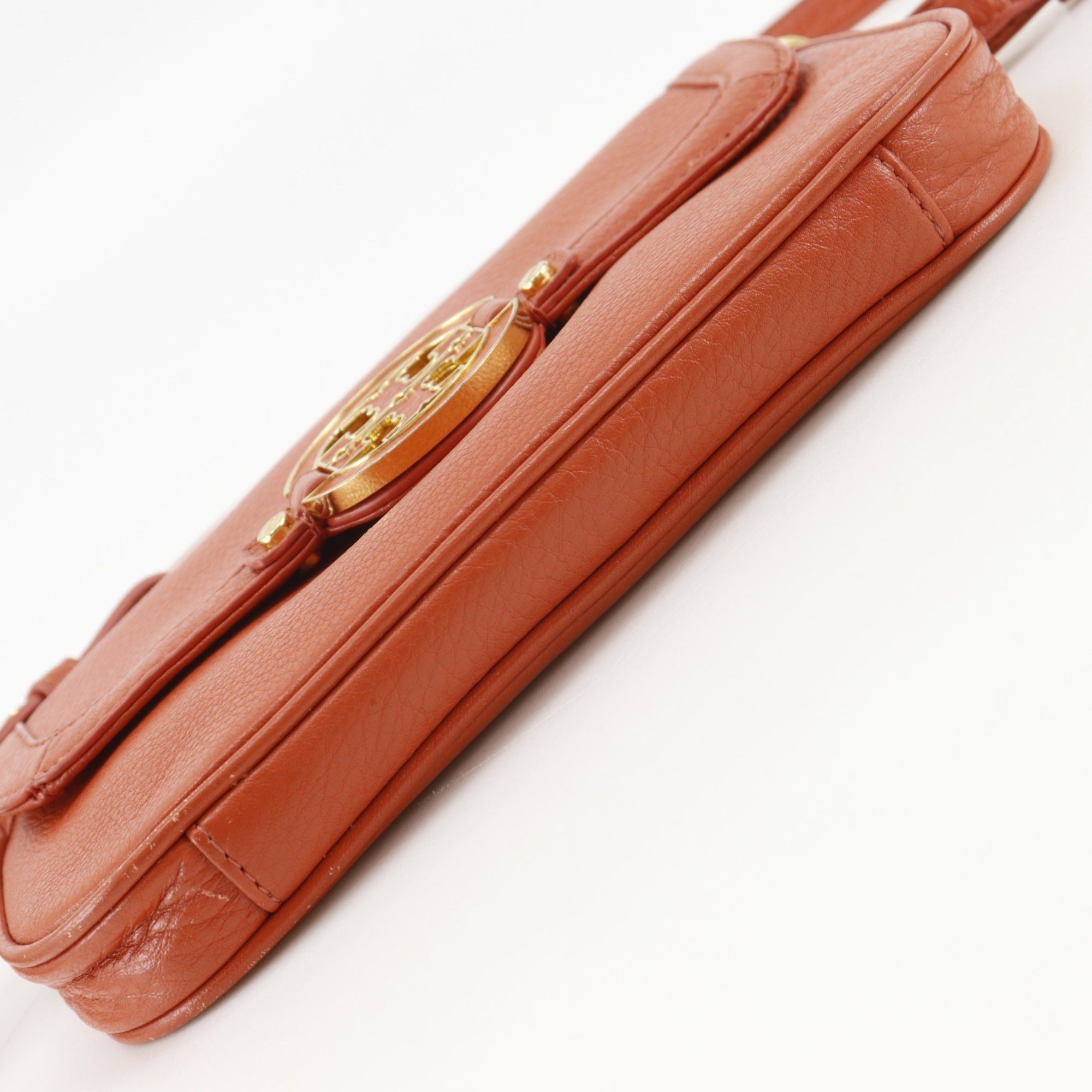 Tory Burch Orange Leather Shoulder Bag (Pre-Owned)