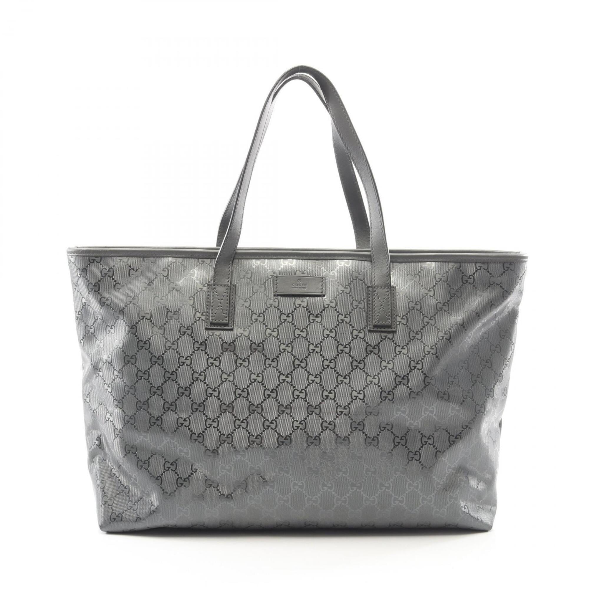Gucci Gray Pvc Leather Handbag Tote Bag (Pre-Owned)