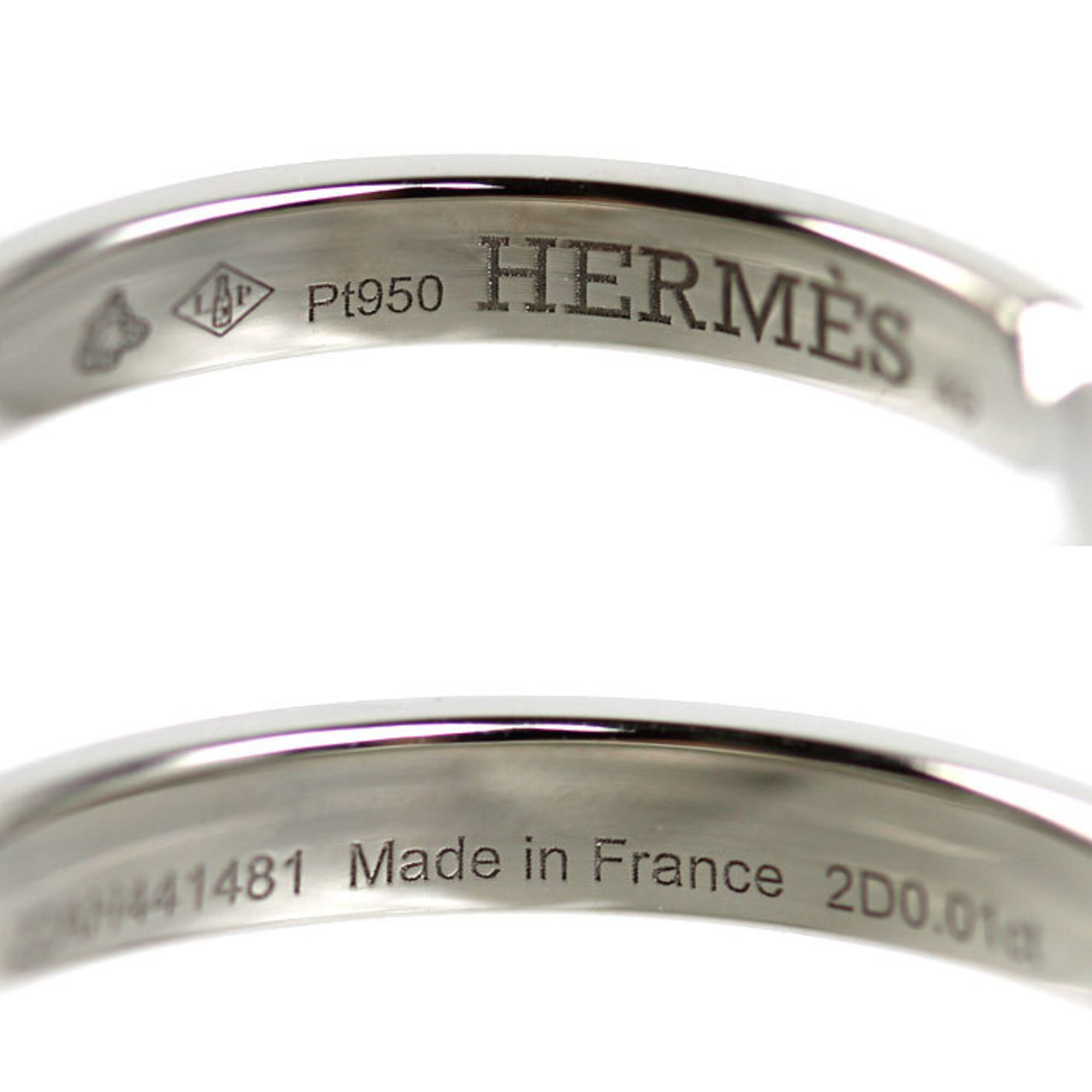 Hermes Platinum 950 Band Ring (Pre-Owned)