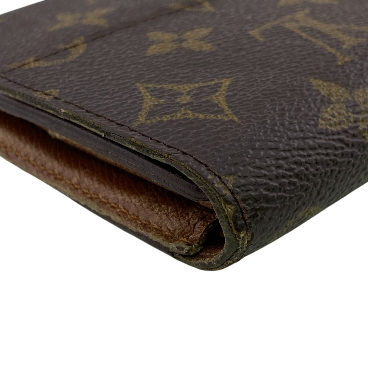 Louis Vuitton Brown Monogram Leather Wallet (Tri-Fold) (Pre-Owned)