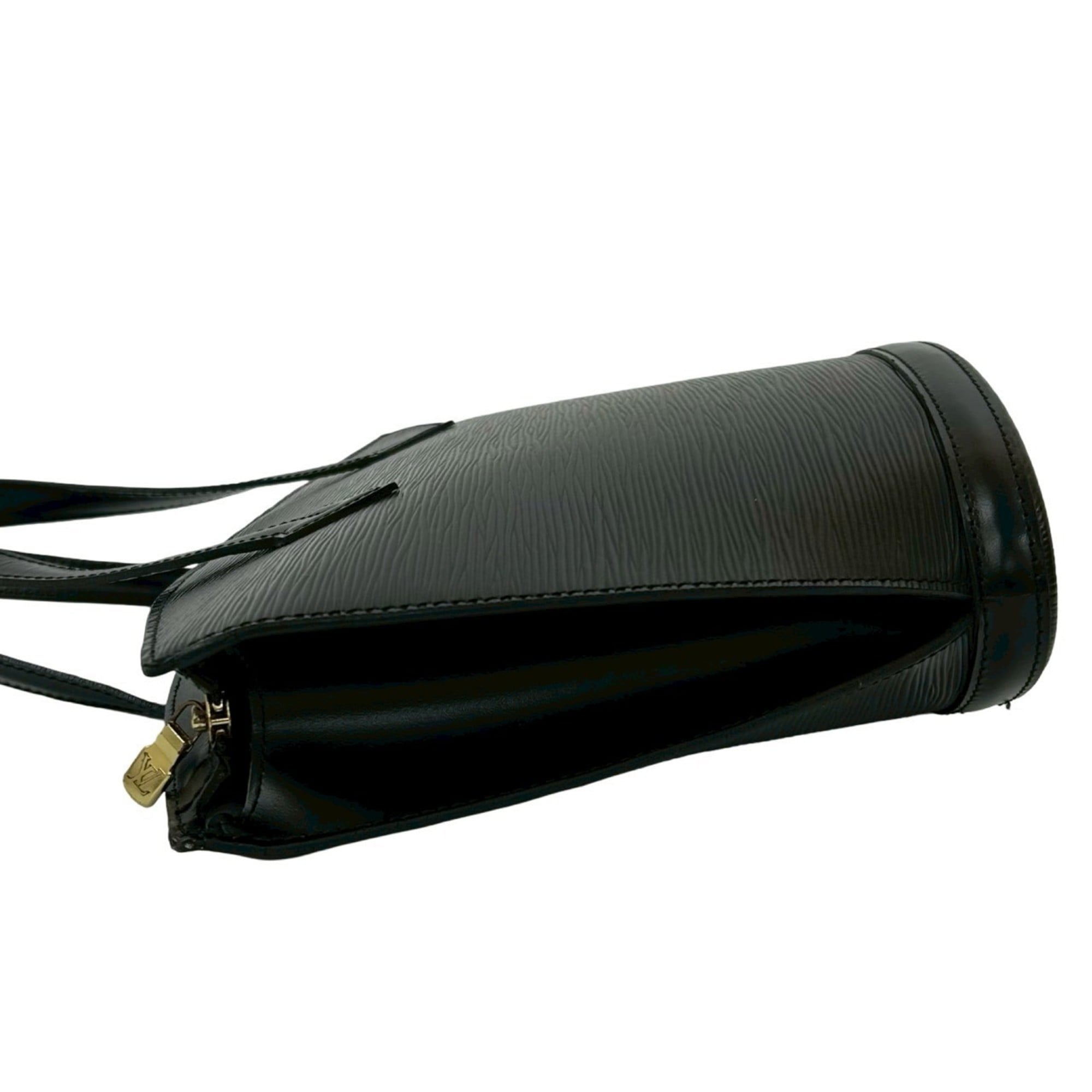 Louis Vuitton Black Leather Handbag Tote Bag (Pre-Owned)
