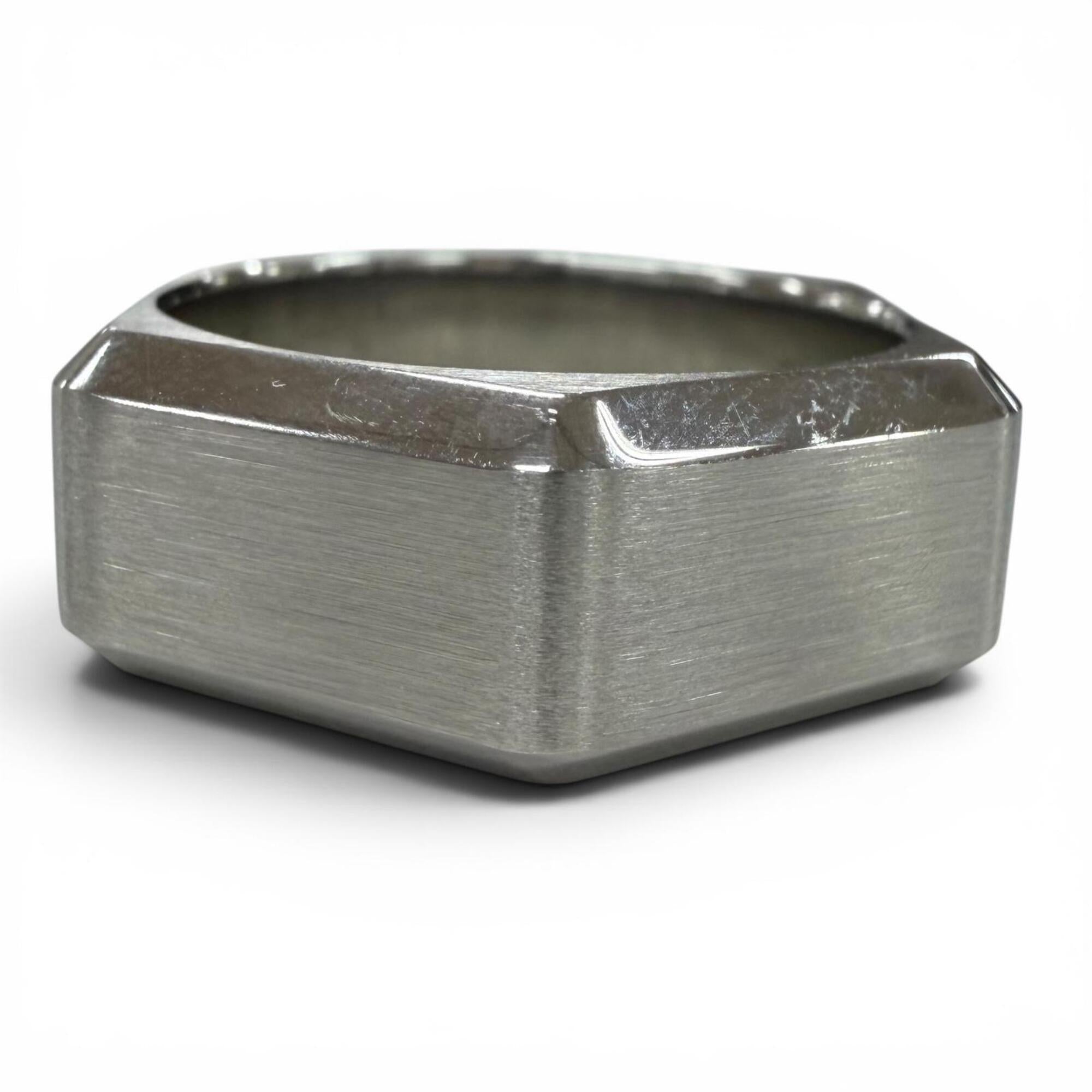 Hermes Silver Stainless Steel Band Ring (Pre-Owned)