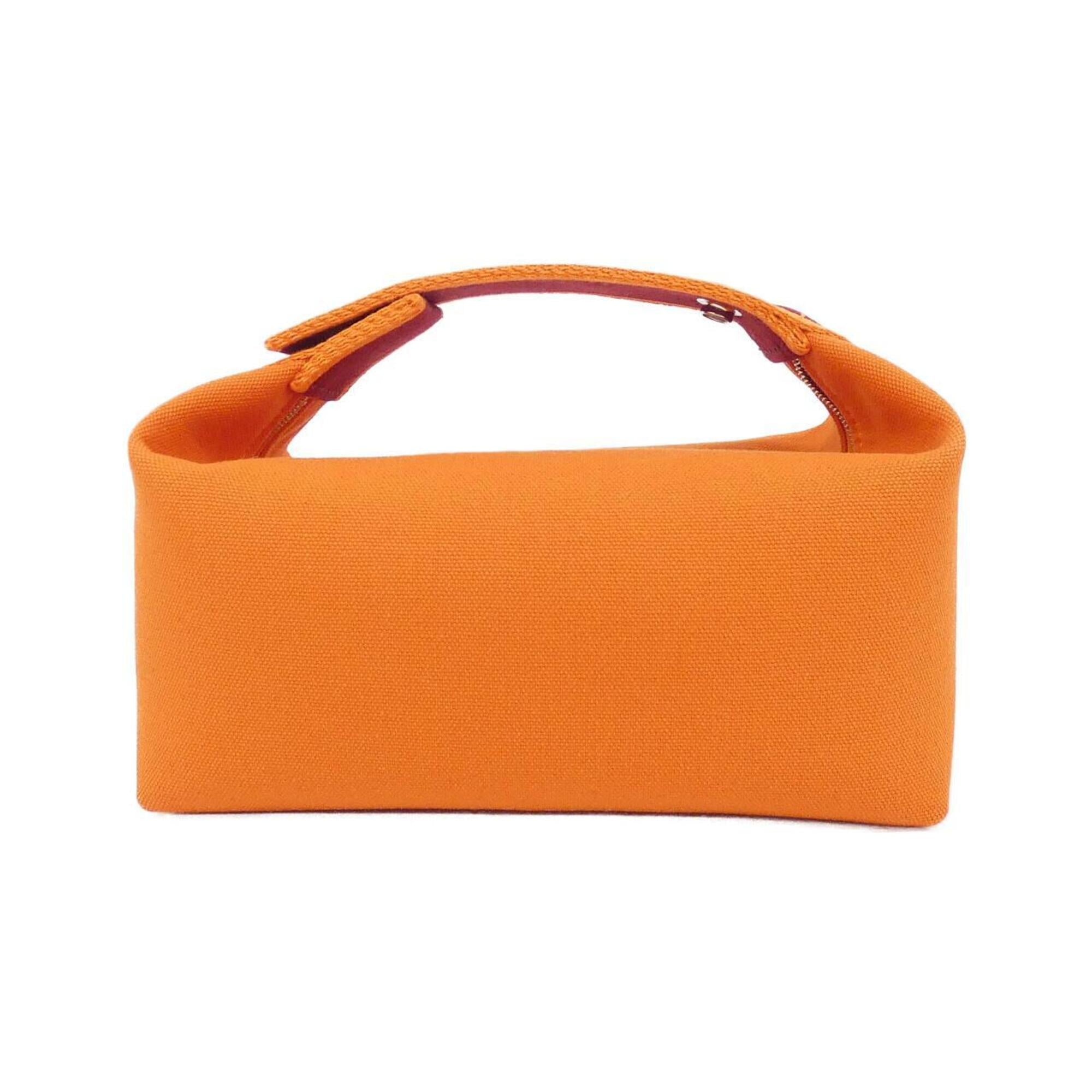 Hermes Feu Orange Canvas Pouch (Pre-Owned)