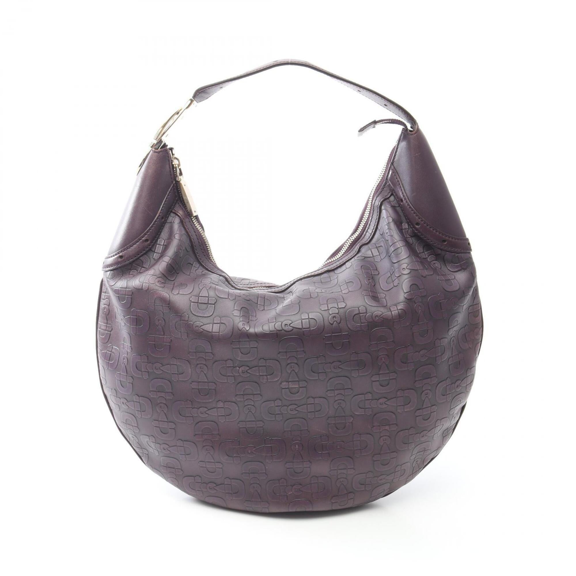 Gucci Purple Leather Handbag Shoulder Bag (Pre-Owned)