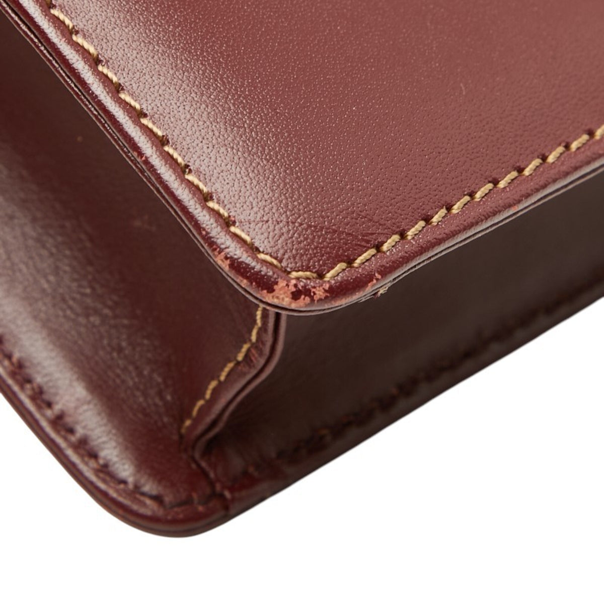Cartier Wine Red Leather Shoulder Bag (Pre-Owned)