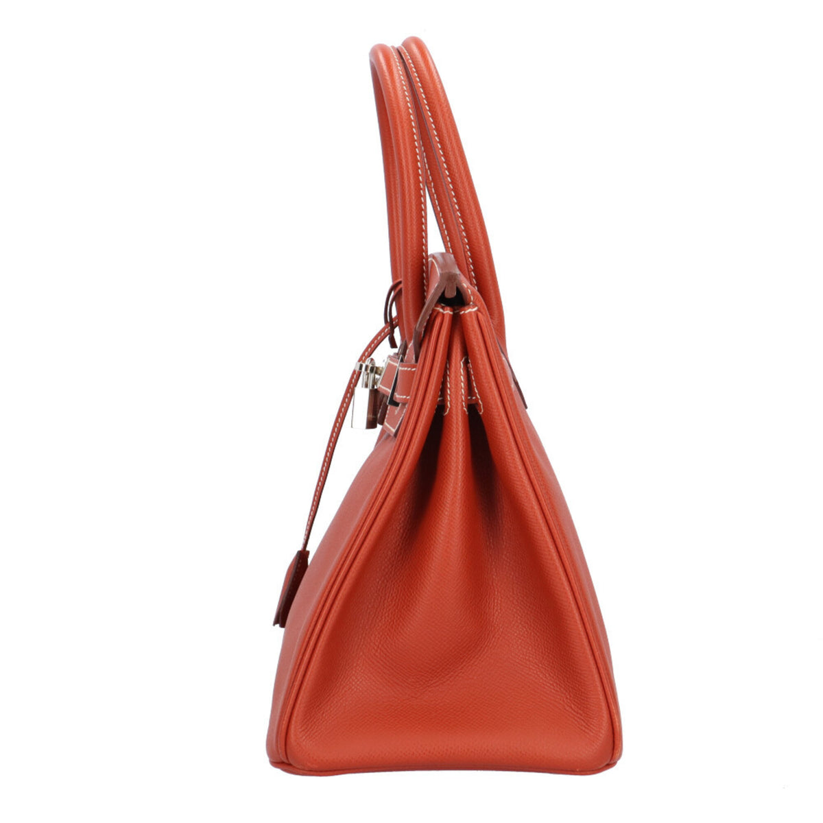 Hermes Orange Sanguine White Epsom Leather Handbag (Pre-Owned)