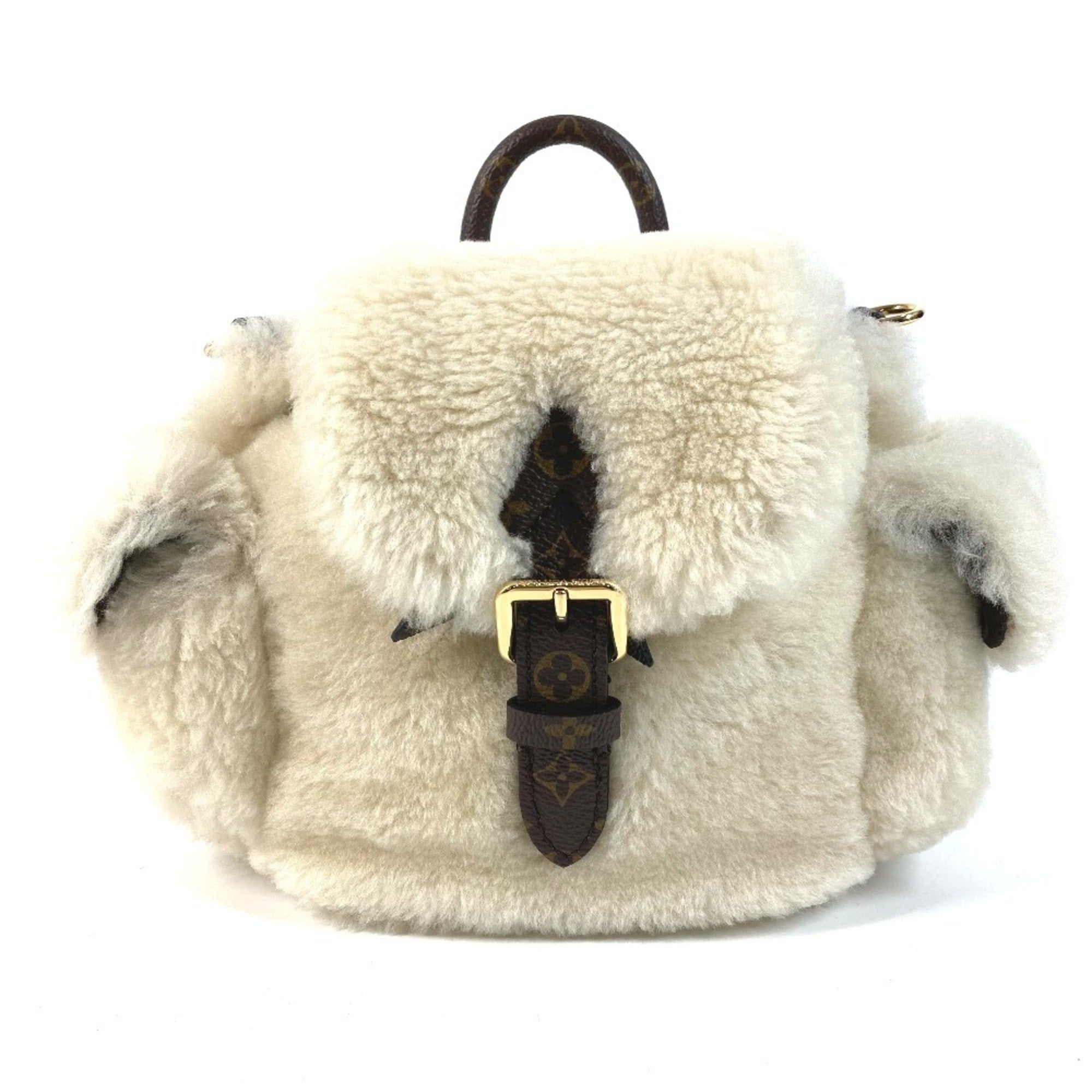 Louis Vuitton Beige Canvas Backpack Handbag Shoulder Bag (Pre-Owned)