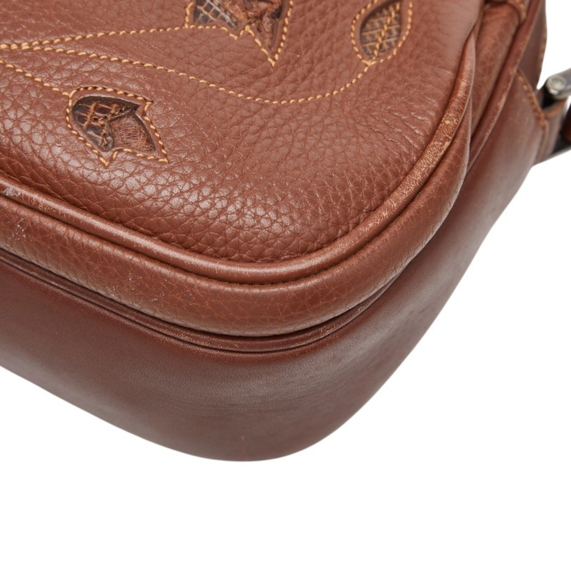 Gucci Brown Leather Shoulder Bag (Pre-Owned)