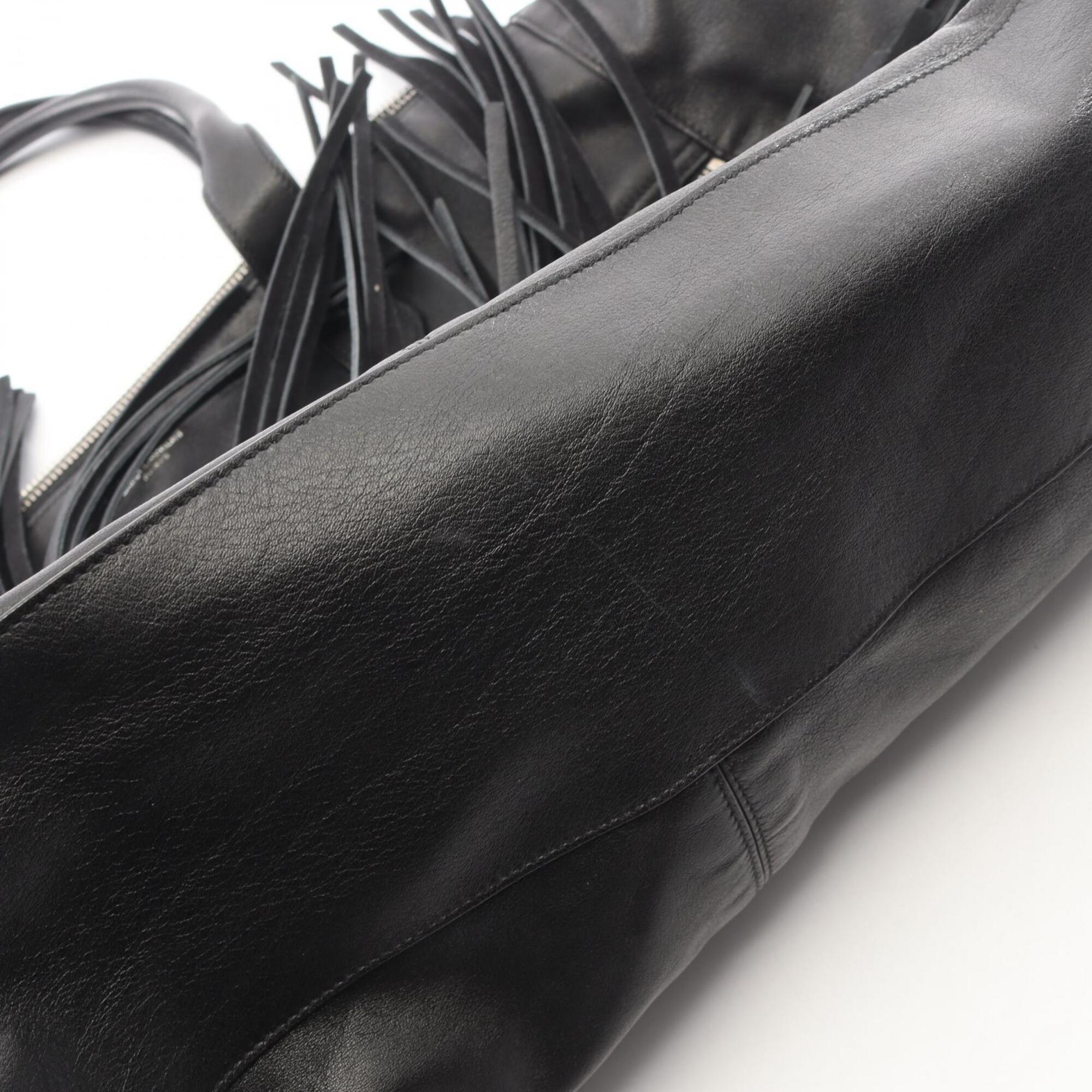 Yves Saint Laurent Black Leather Handbag Tote Bag (Pre-Owned)