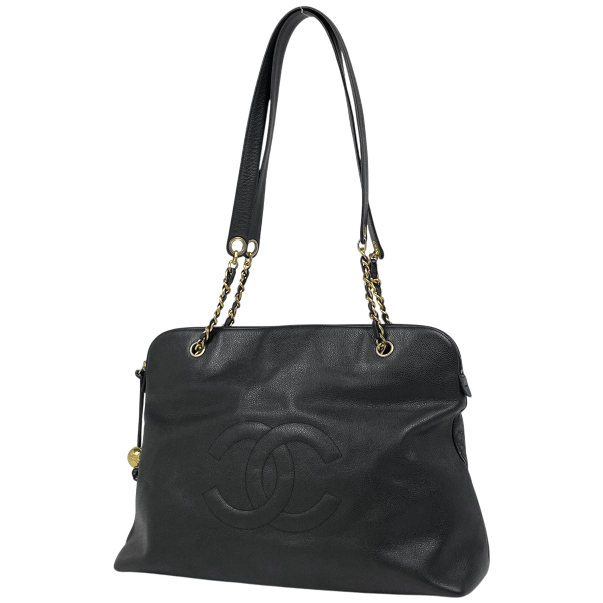 Chanel Black Grained Calfskin Shoulder Bag (Pre-Owned)
