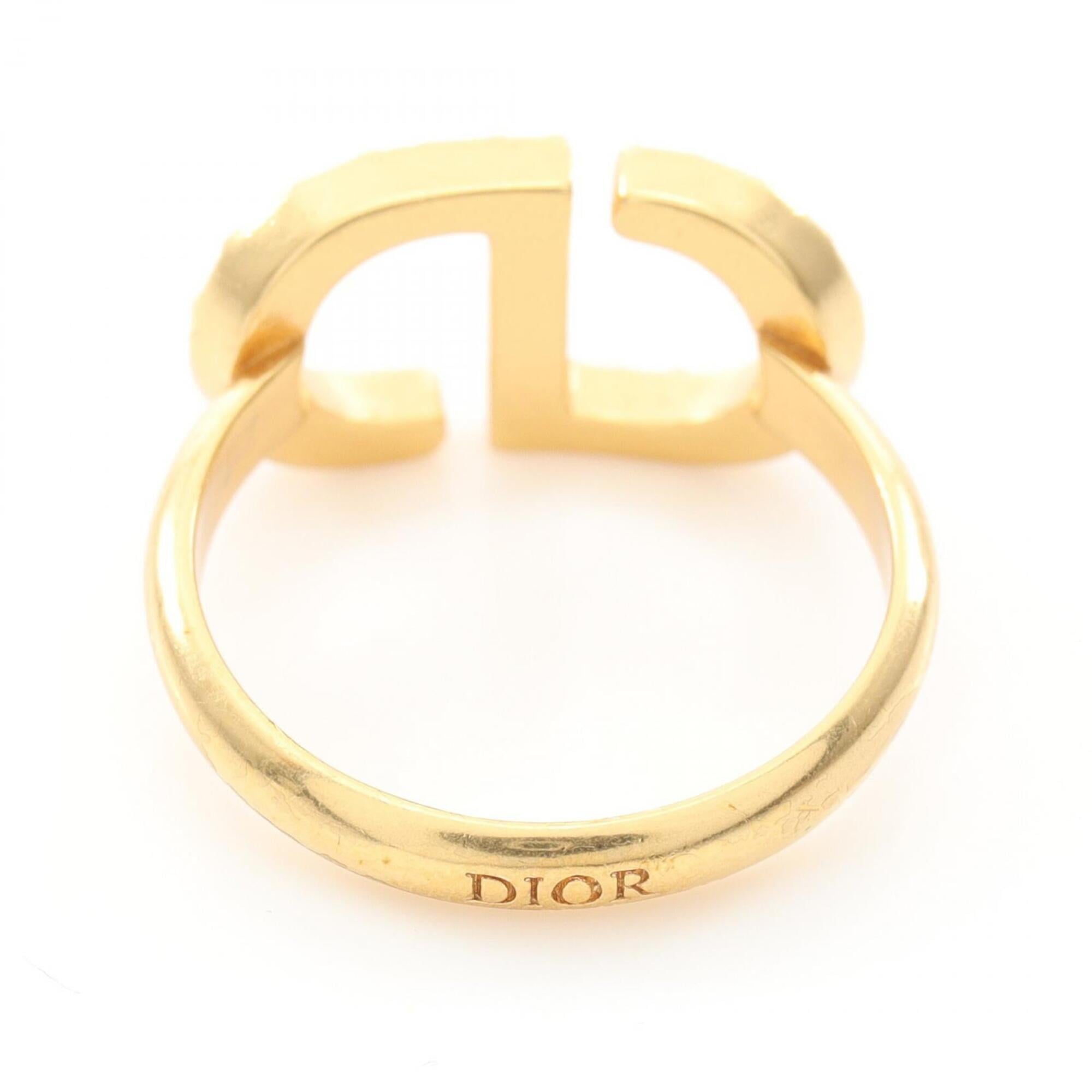 Christian Dior Gold Gold Plating Band Ring (Pre-Owned)