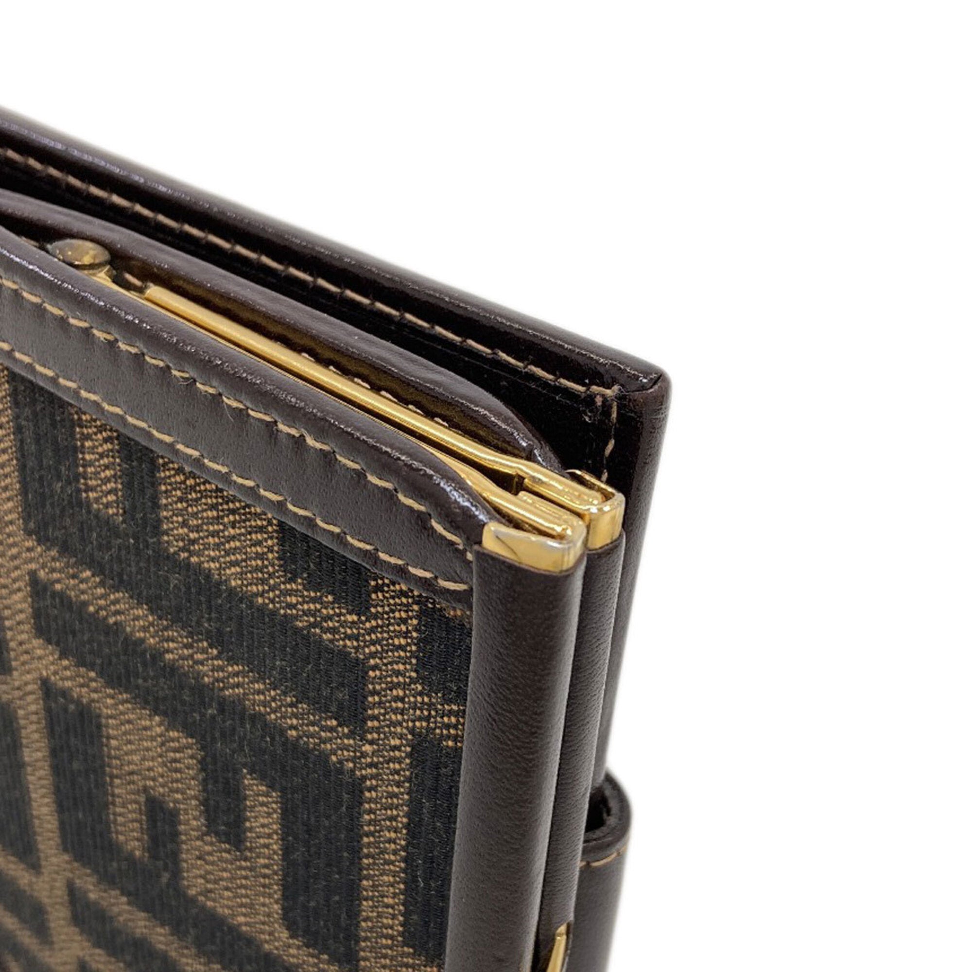 Fendi Brown Canvas Leather Wallet (Bi-Fold) (Pre-Owned)