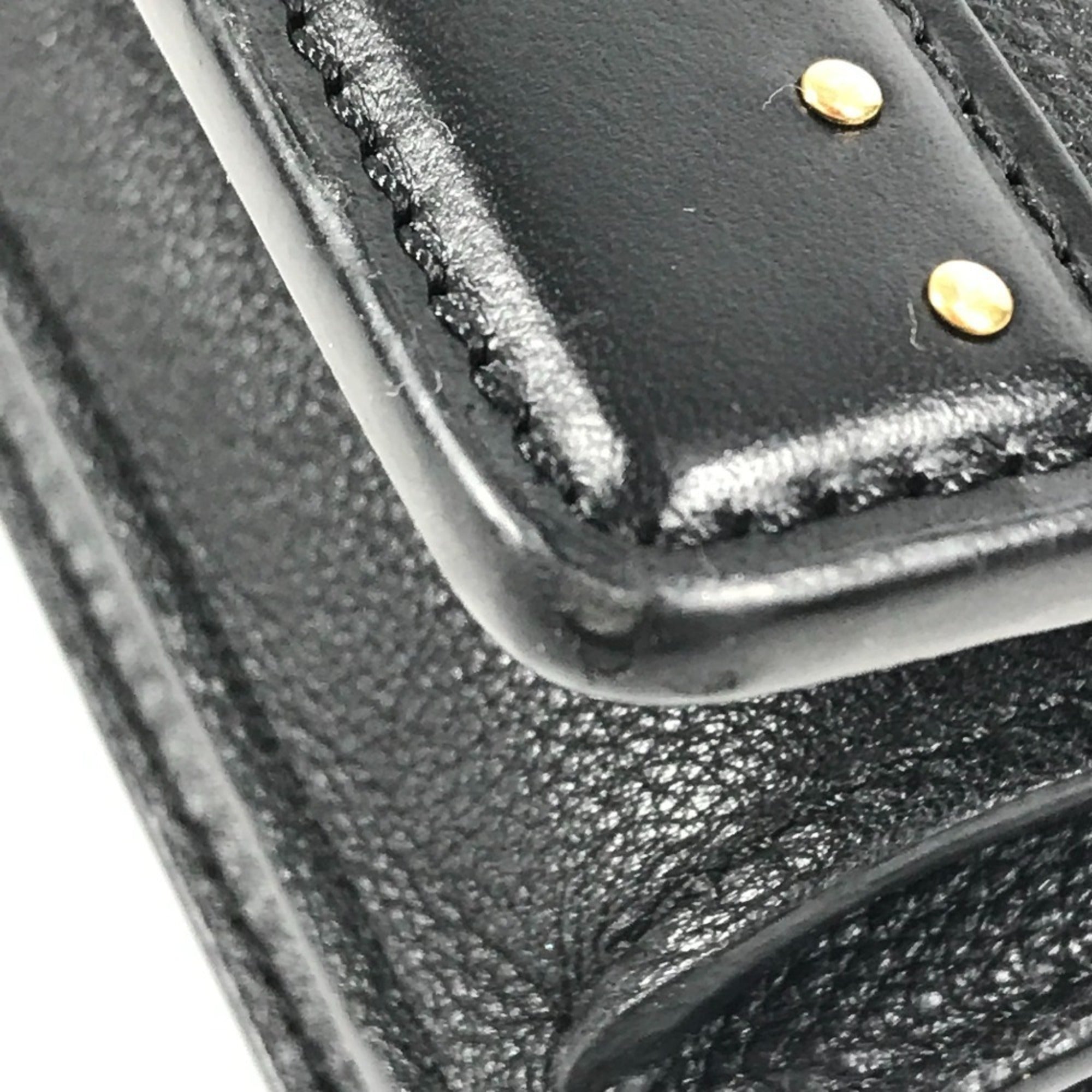 Louis Vuitton Black Noir Leather Handbag Tote Bag (Pre-Owned)