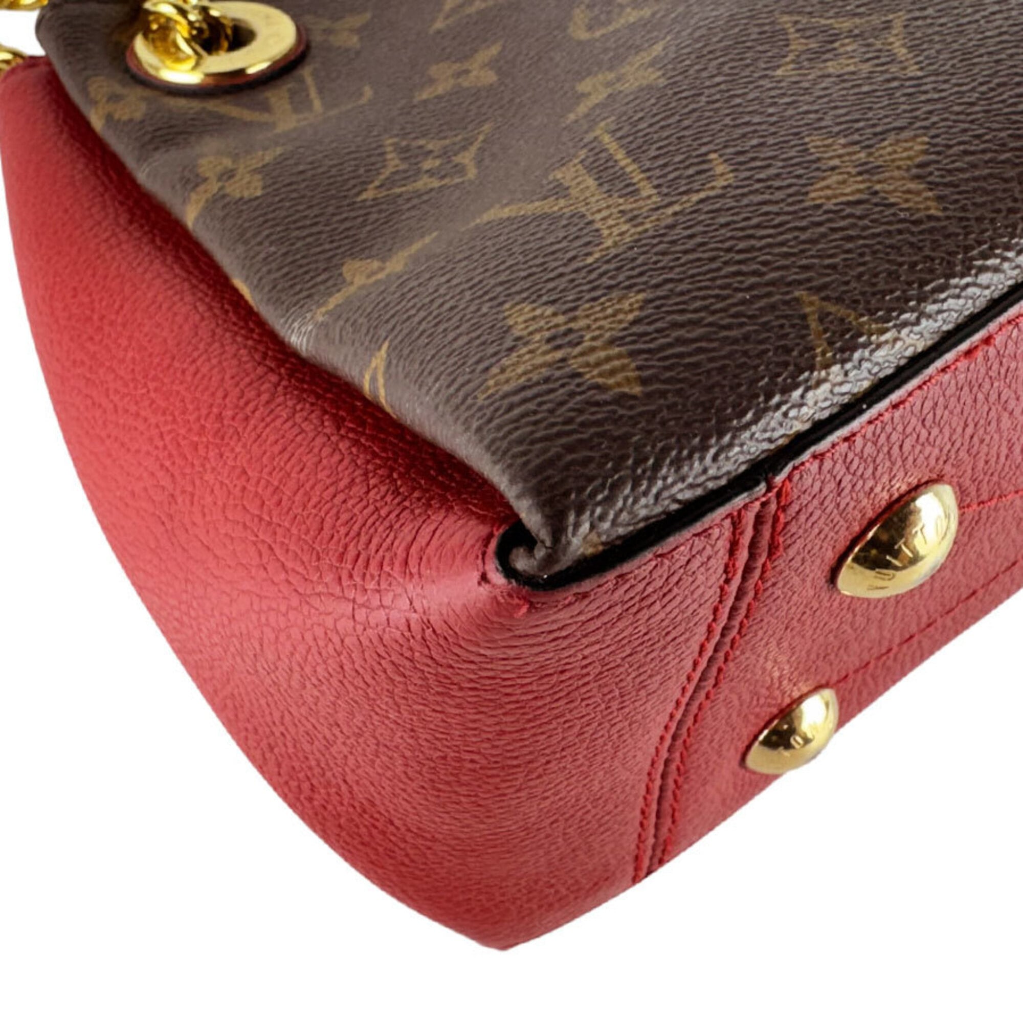 Louis Vuitton Black Brown Monogram Red Color Monogram Shoulder Bag (Pre-Owned)