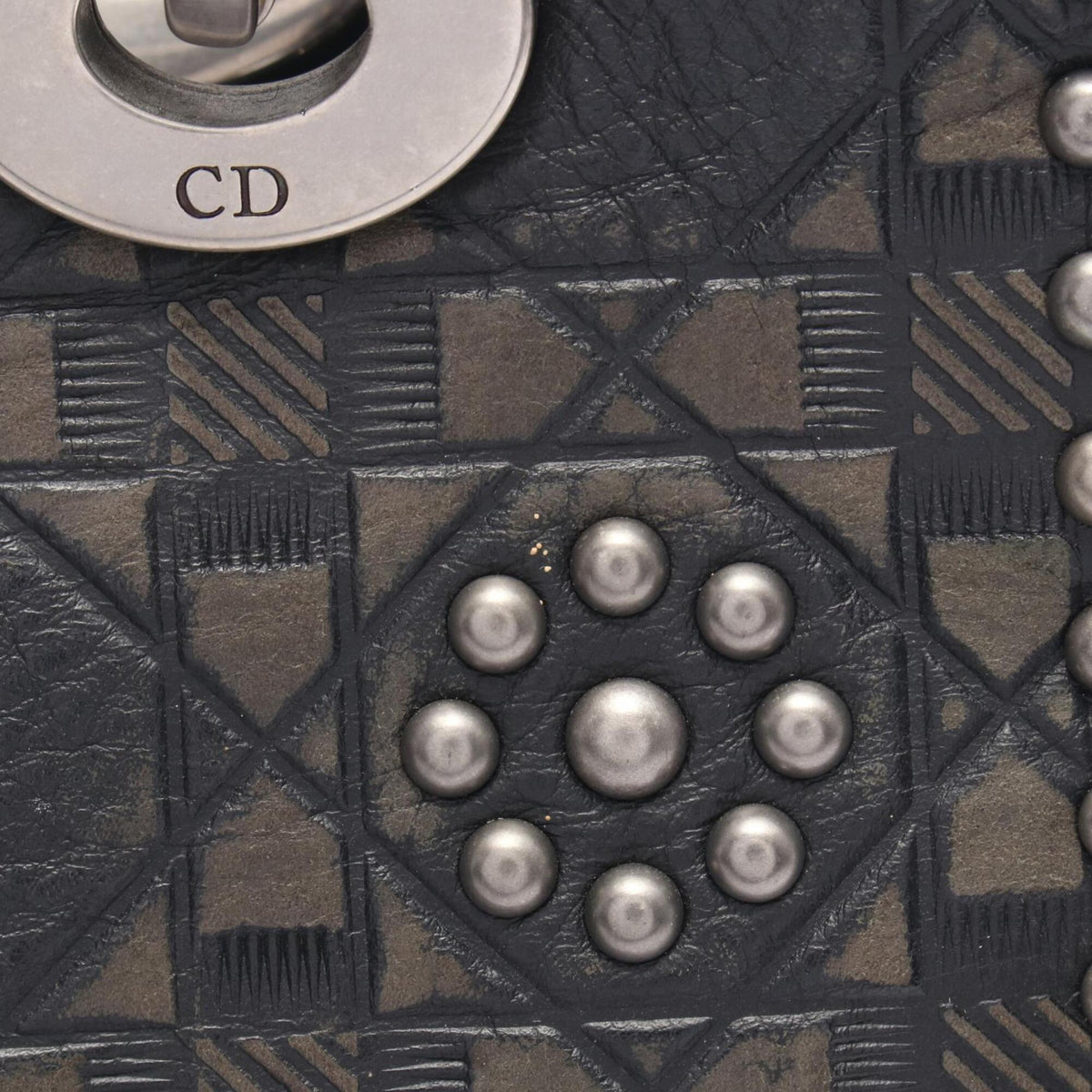 Christian Dior Black Khaki Leather Handbag (Pre-Owned)
