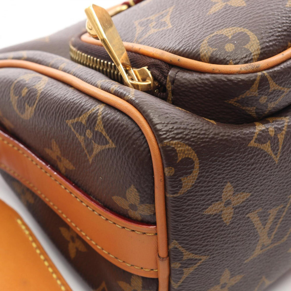 Louis Vuitton Brown Pvc Coated Canvas Leather Handbag (Pre-Owned)