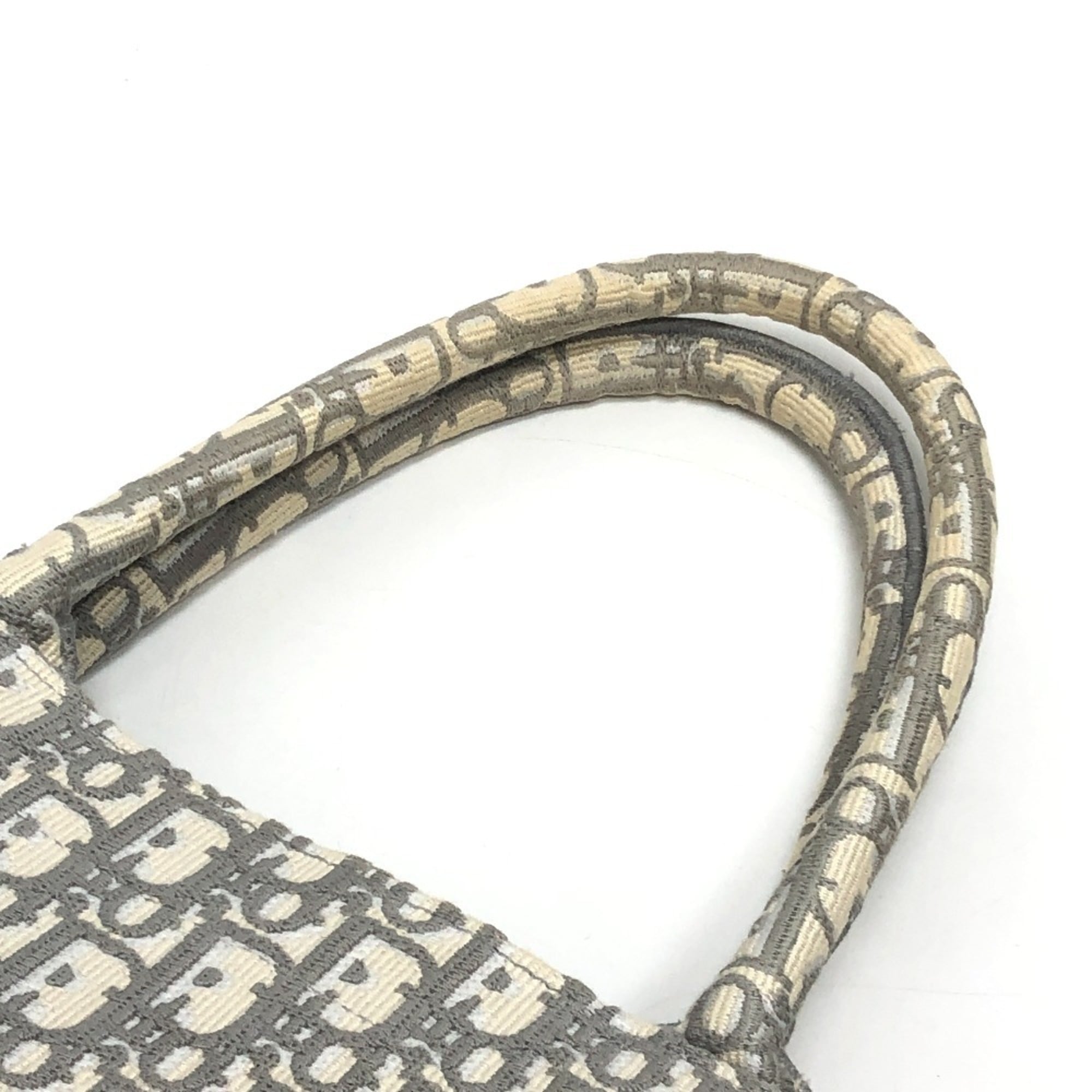 Christian Dior Gray Yellow Canvas Handbag Tote Bag (Pre-Owned)