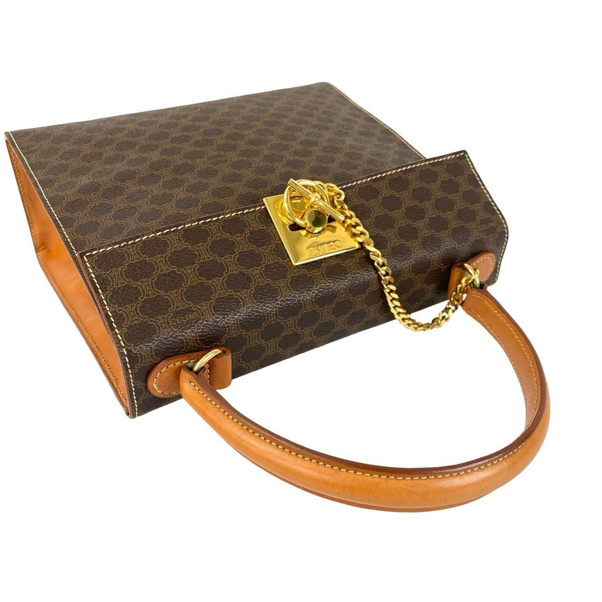 Celine Brown Leather Pvc Handbag (Pre-Owned)