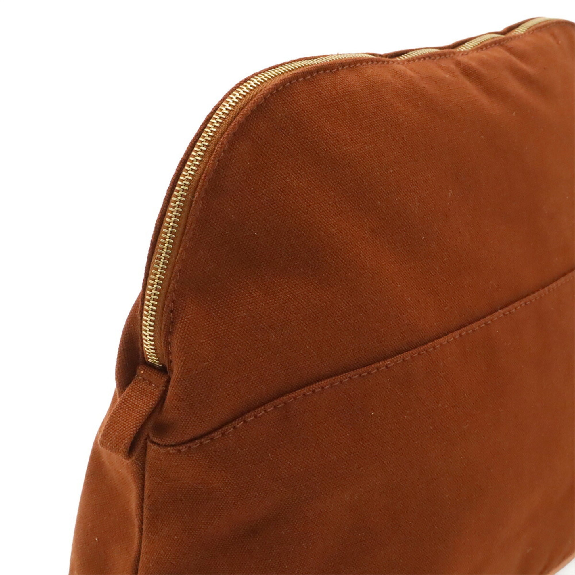 Hermes Brown Canvas Clutch Bag Handbag Pouch (Pre-Owned)