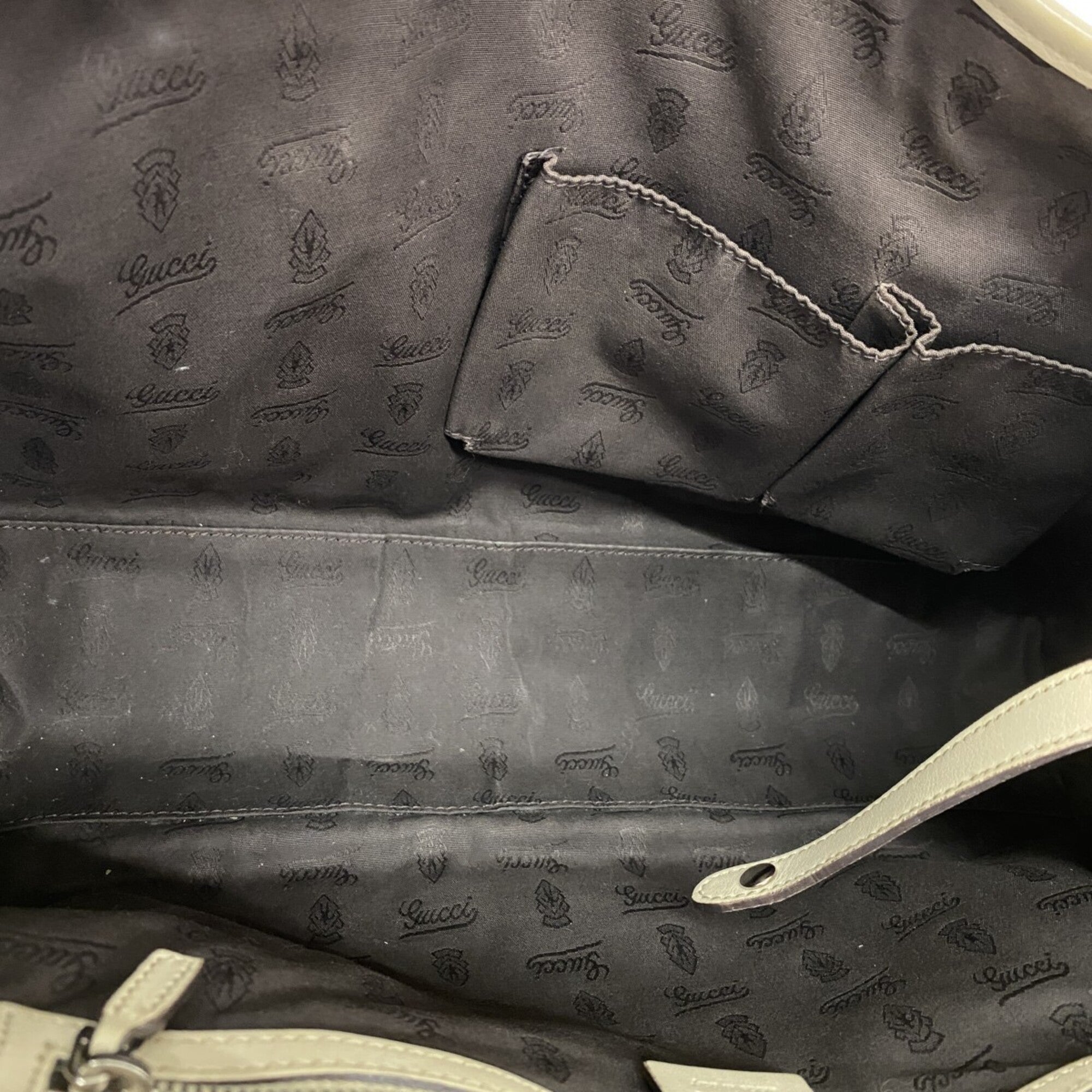 Gucci Beige Leather Tote Bag (Pre-Owned)