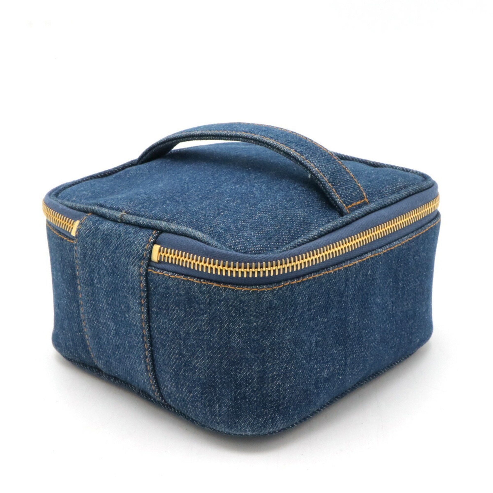 Chanel Blue Denim Handbag Vanity Bag (Pre-Owned)