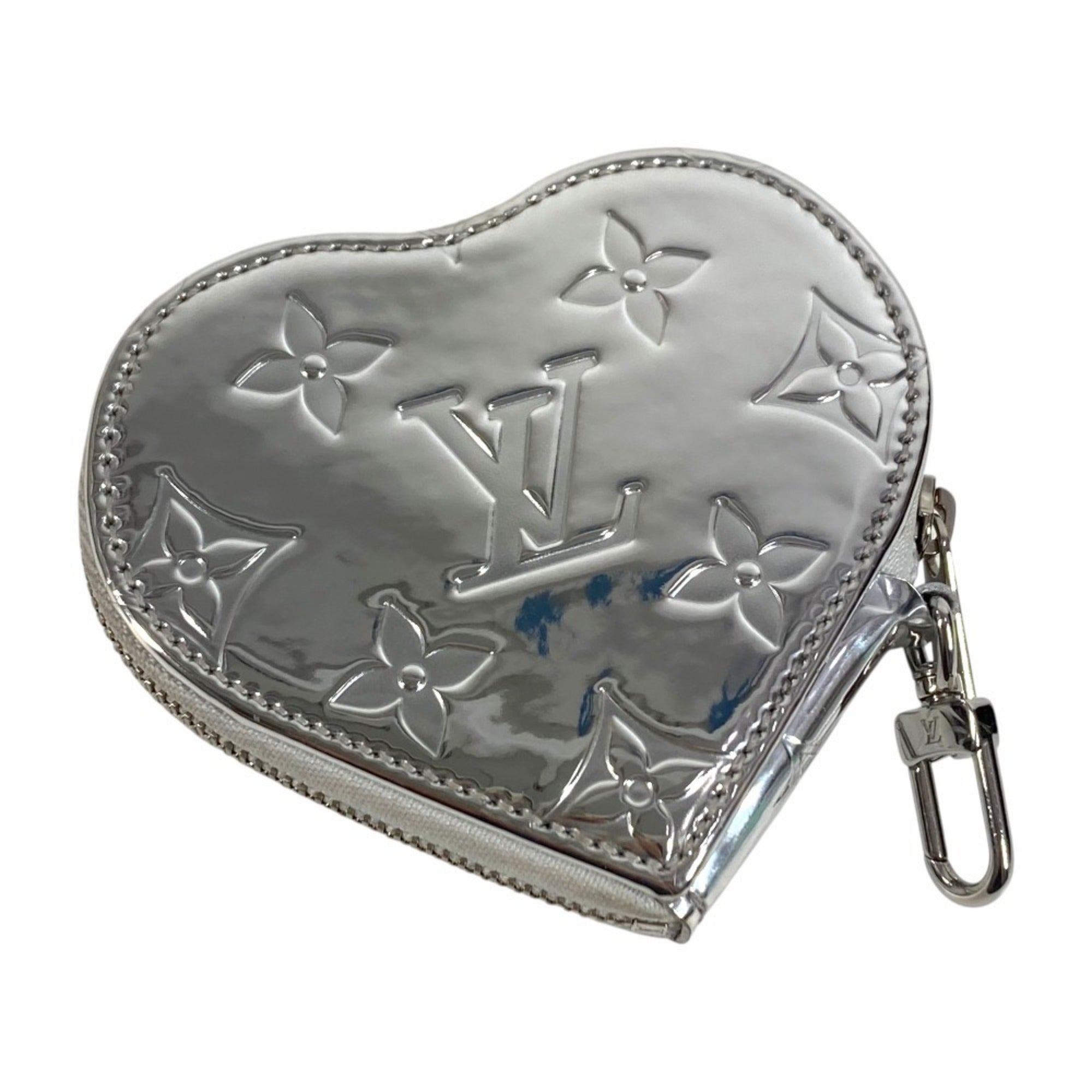 Louis Vuitton Silver Leather Coin Purse/Coin Case (Pre-Owned)