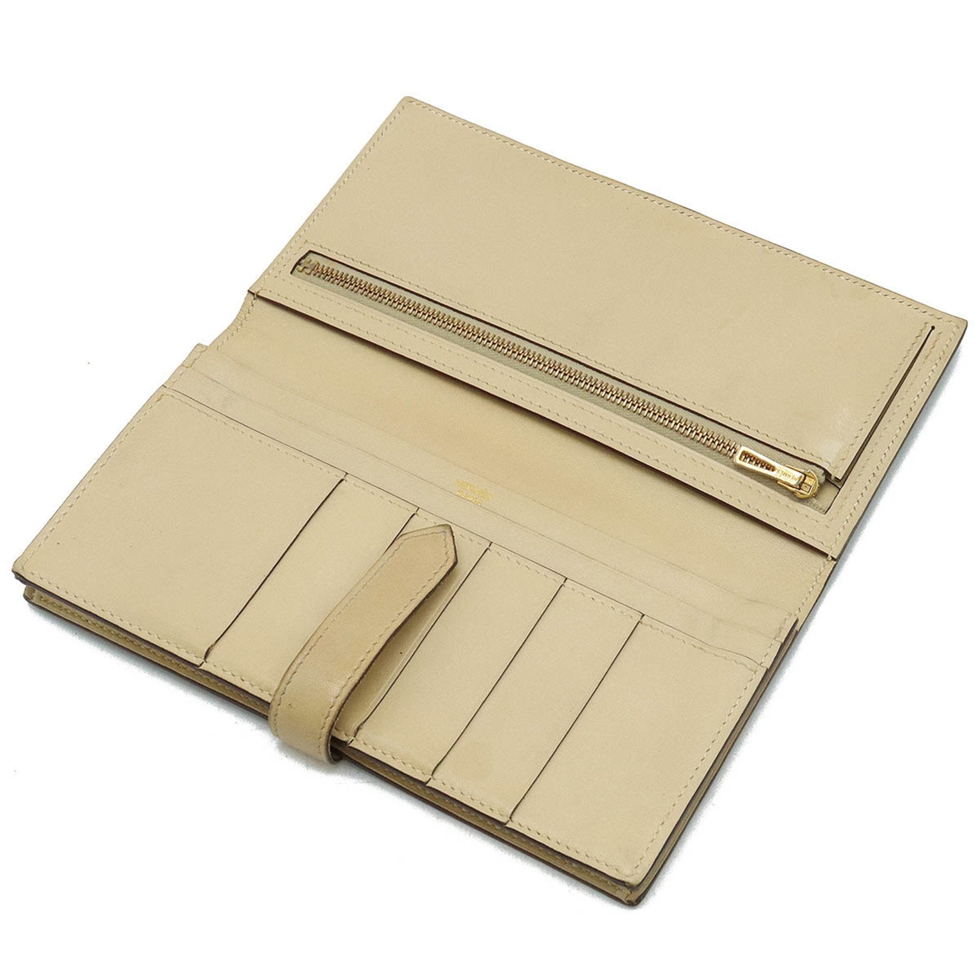 Hermes Beige Mint Blue Leather Coin Purse/Coin Case (Pre-Owned)