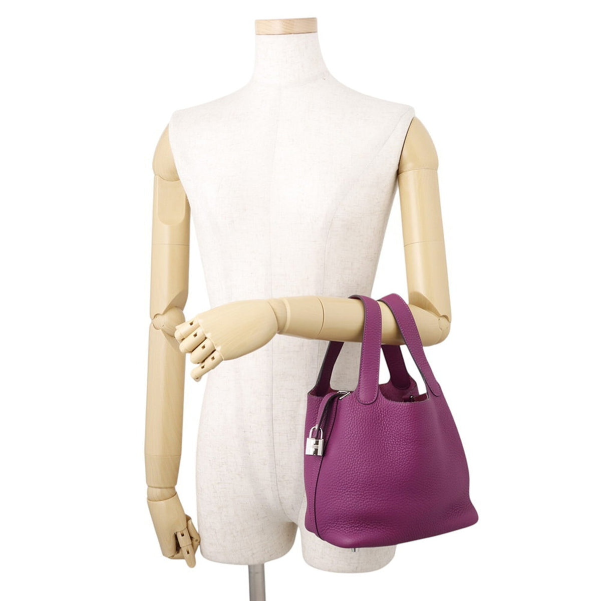 Hermes Picotin Anemone Taurillon Clemence Leather Handbag Tote Bag (Pre-Owned)