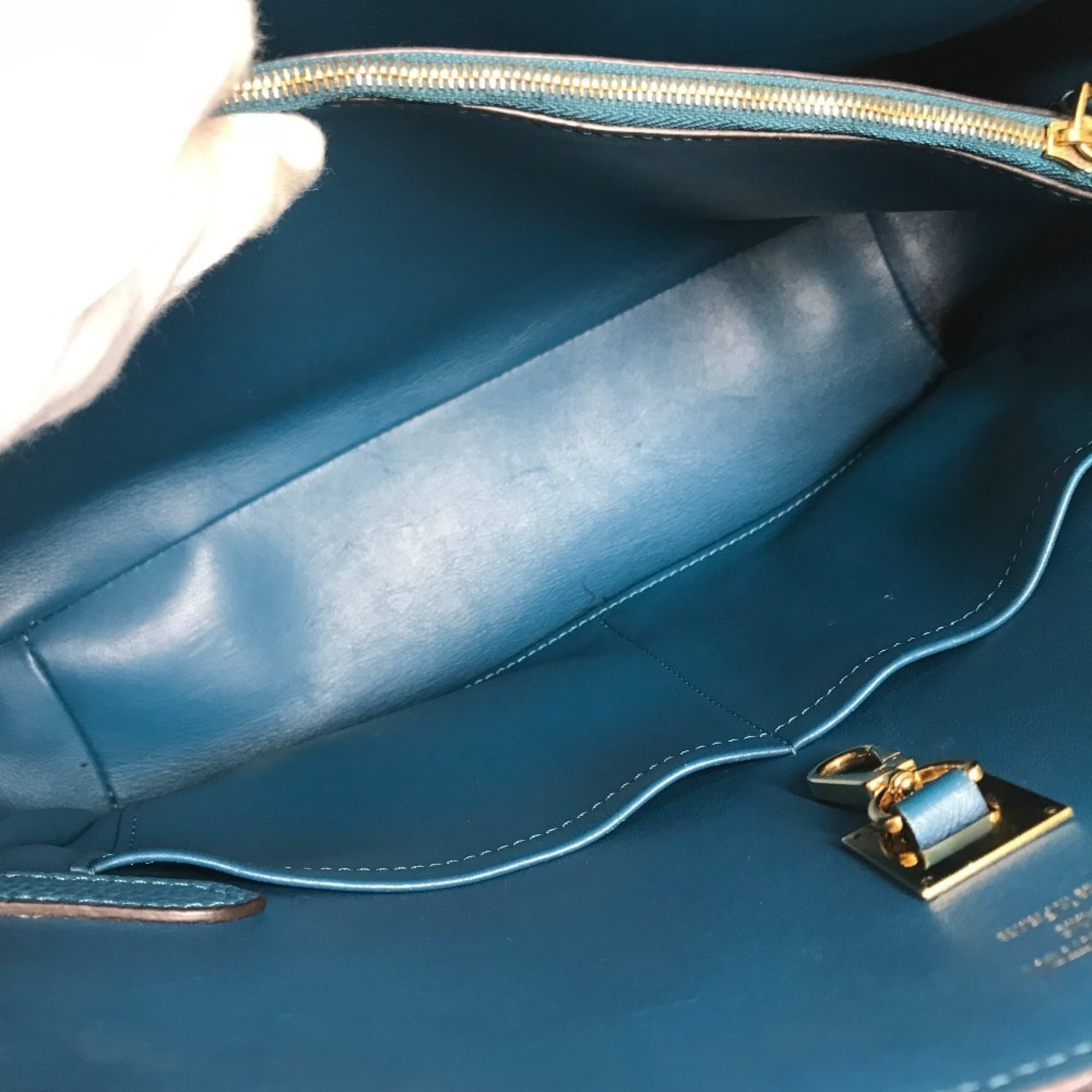 Louis Vuitton Blue Leather Shoulder Bag Tote Bag (Pre-Owned)